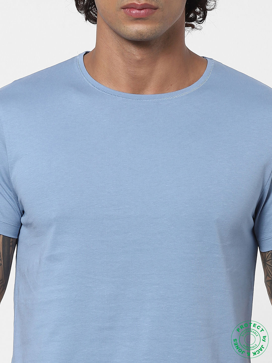 Blue Crew Neck T-shirt