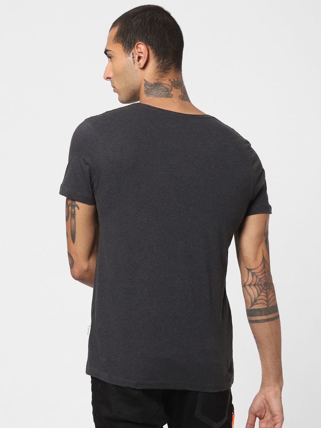 Dark Grey V Neck T-shirt