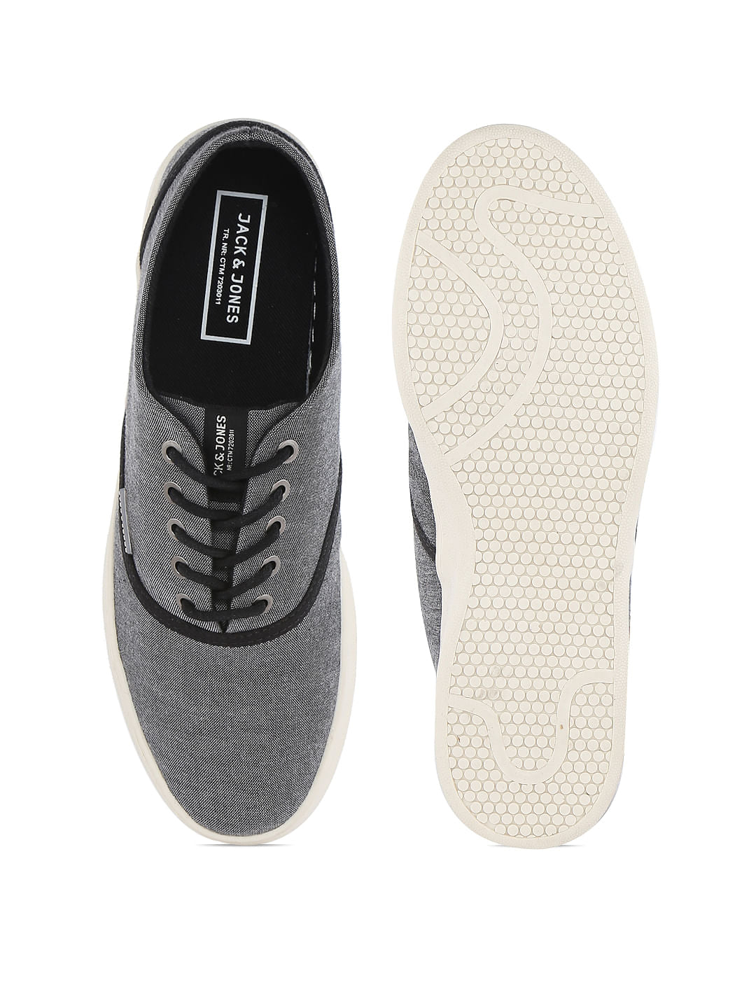 Charcoal Grey Canvas Lace Up Sneakers