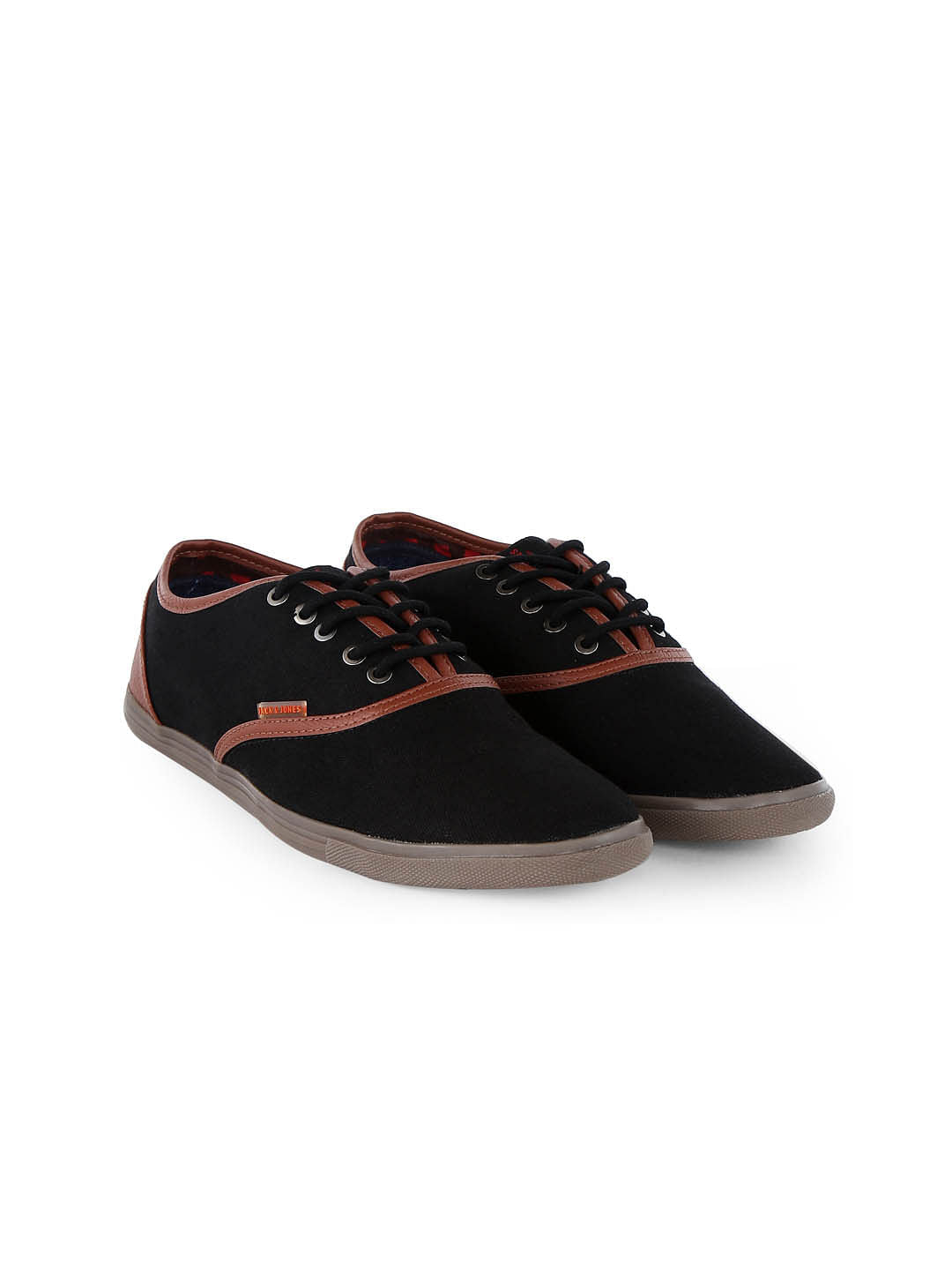 Black Canvas Lace Up Sneakers