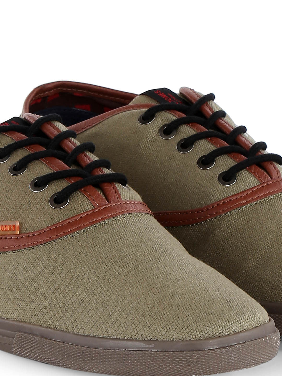 Moss Green Canvas Lace Up Sneakers
