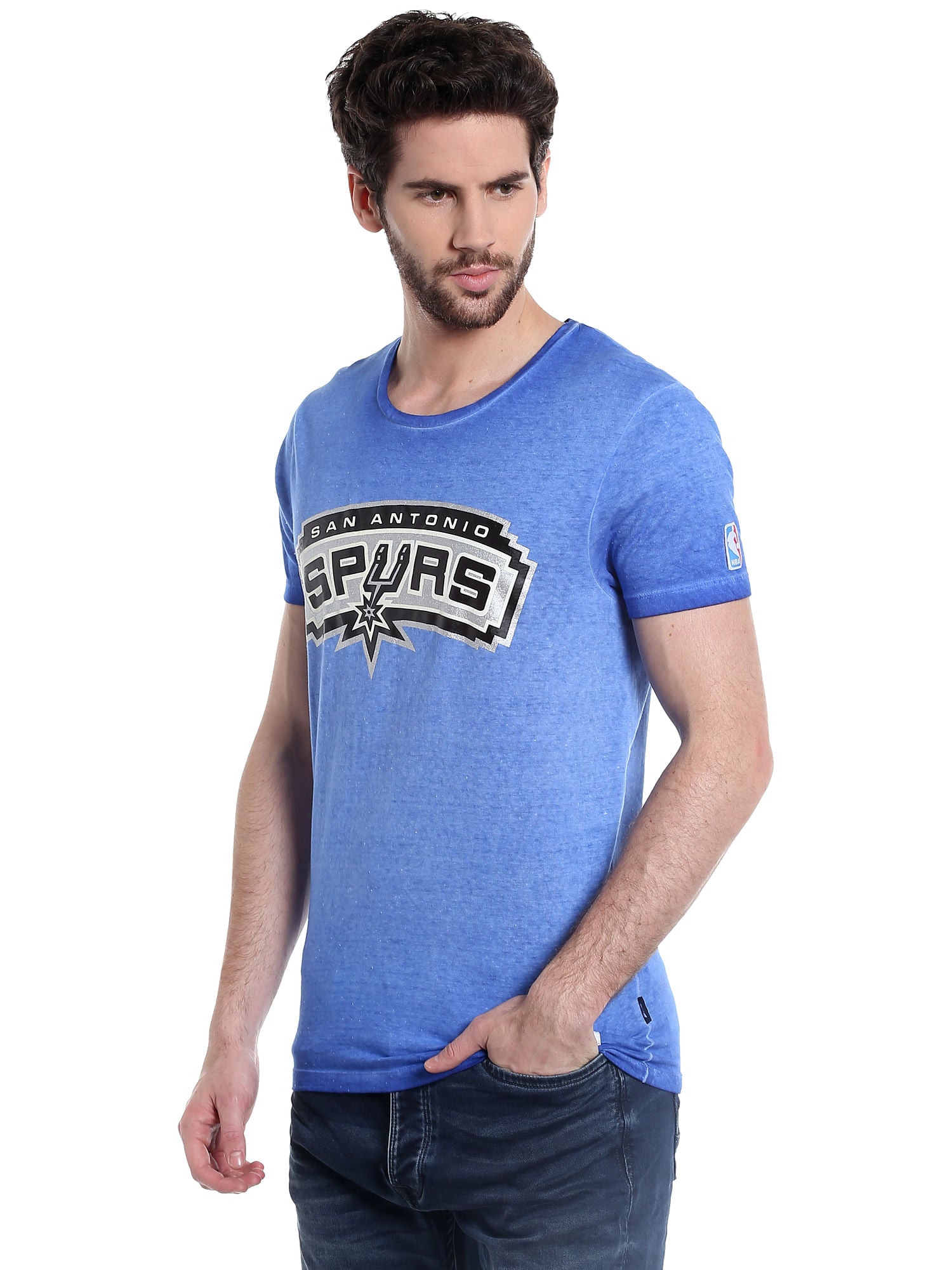 San Antonio Spurs Blue Crew Neck Nba T-Shirt