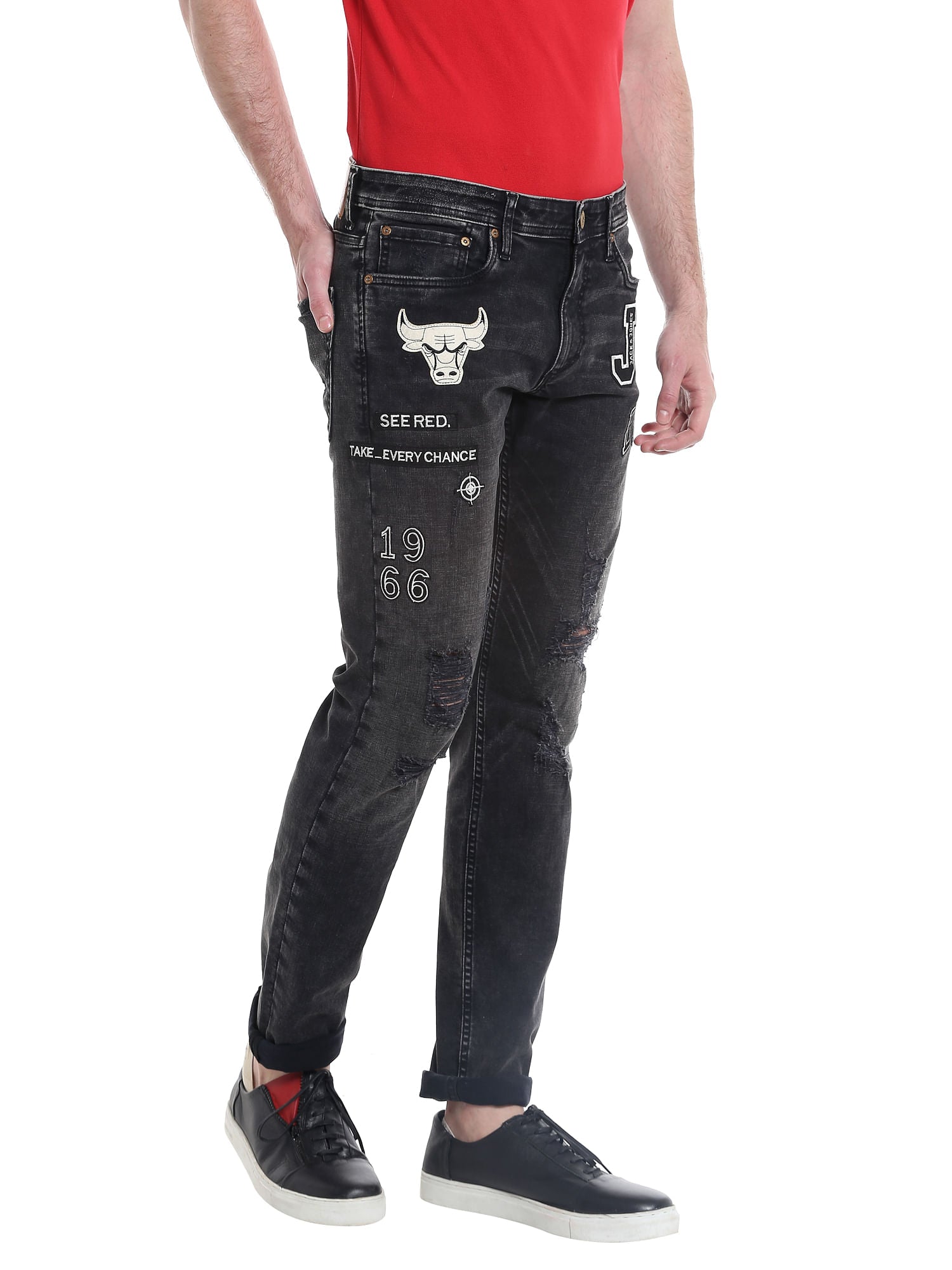 Chicago Bulls Black Slim Fit Jeans Nba