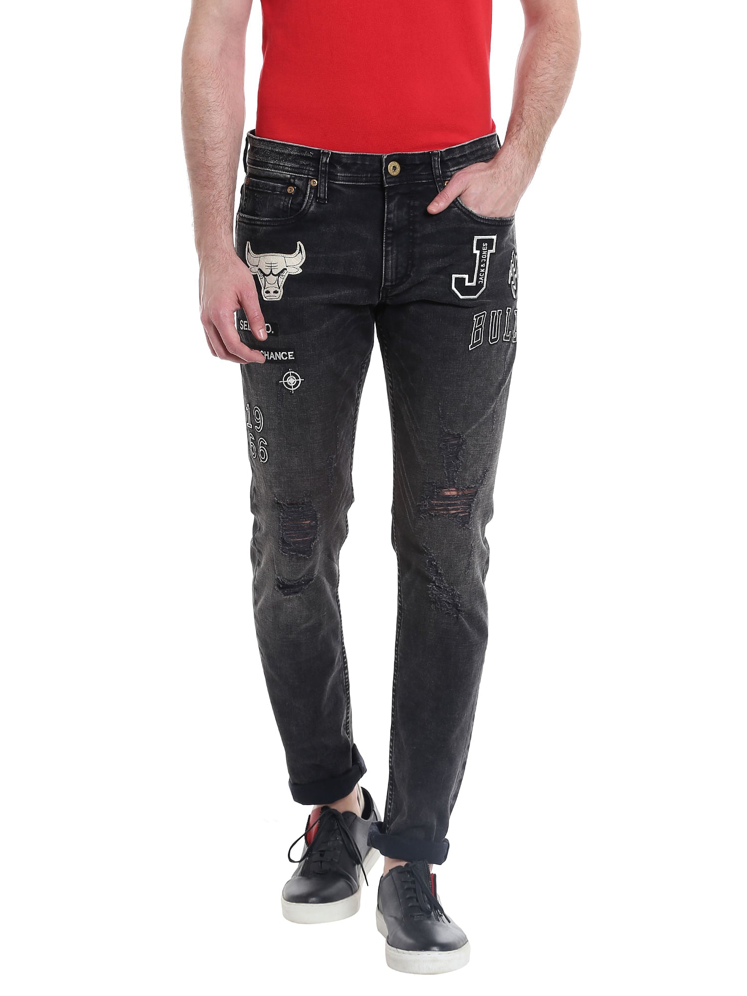 Chicago Bulls Black Slim Fit Jeans Nba