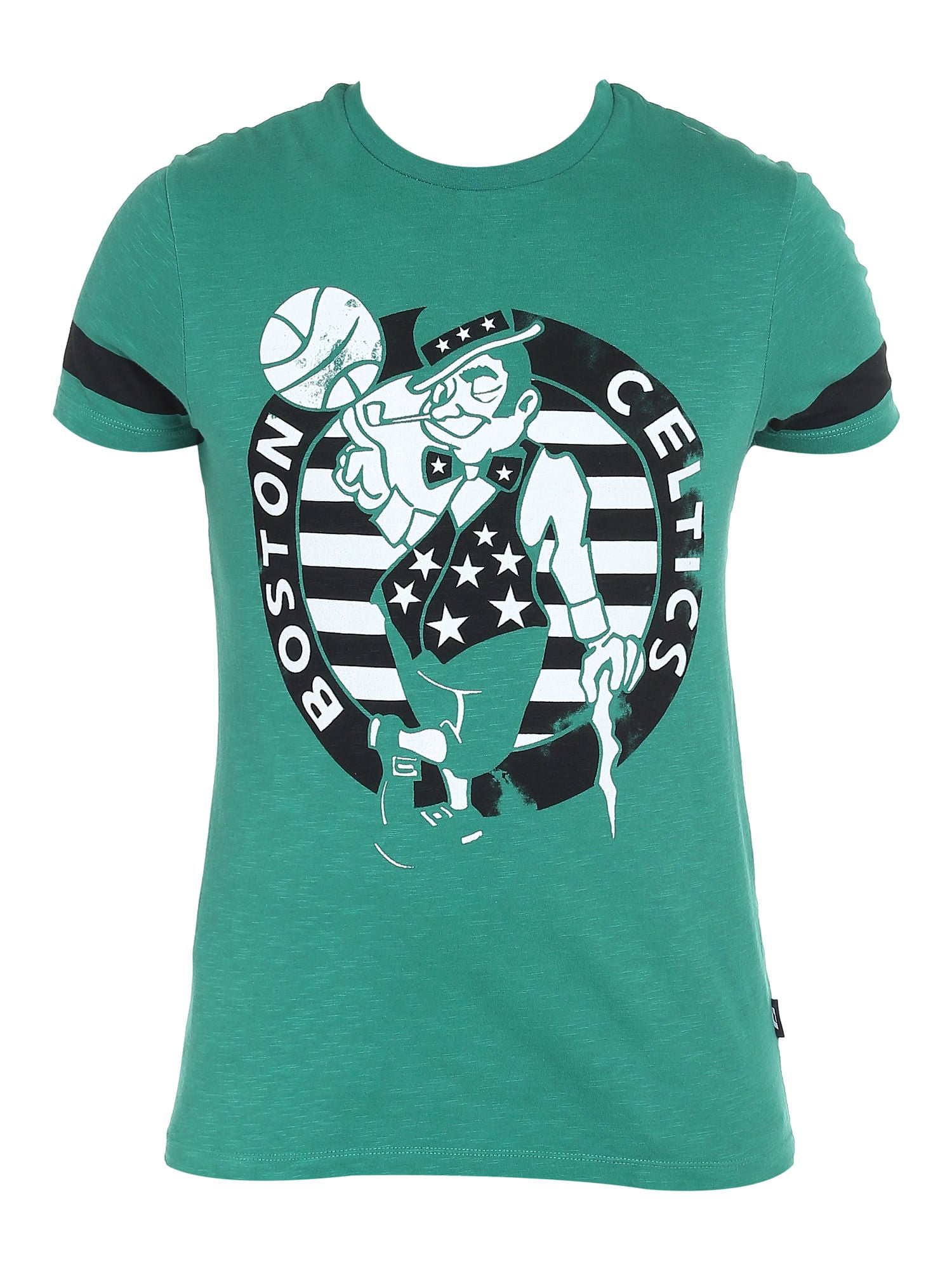 Boston Celtics Mascot Print Green Crew Neck Nba T-Shirt
