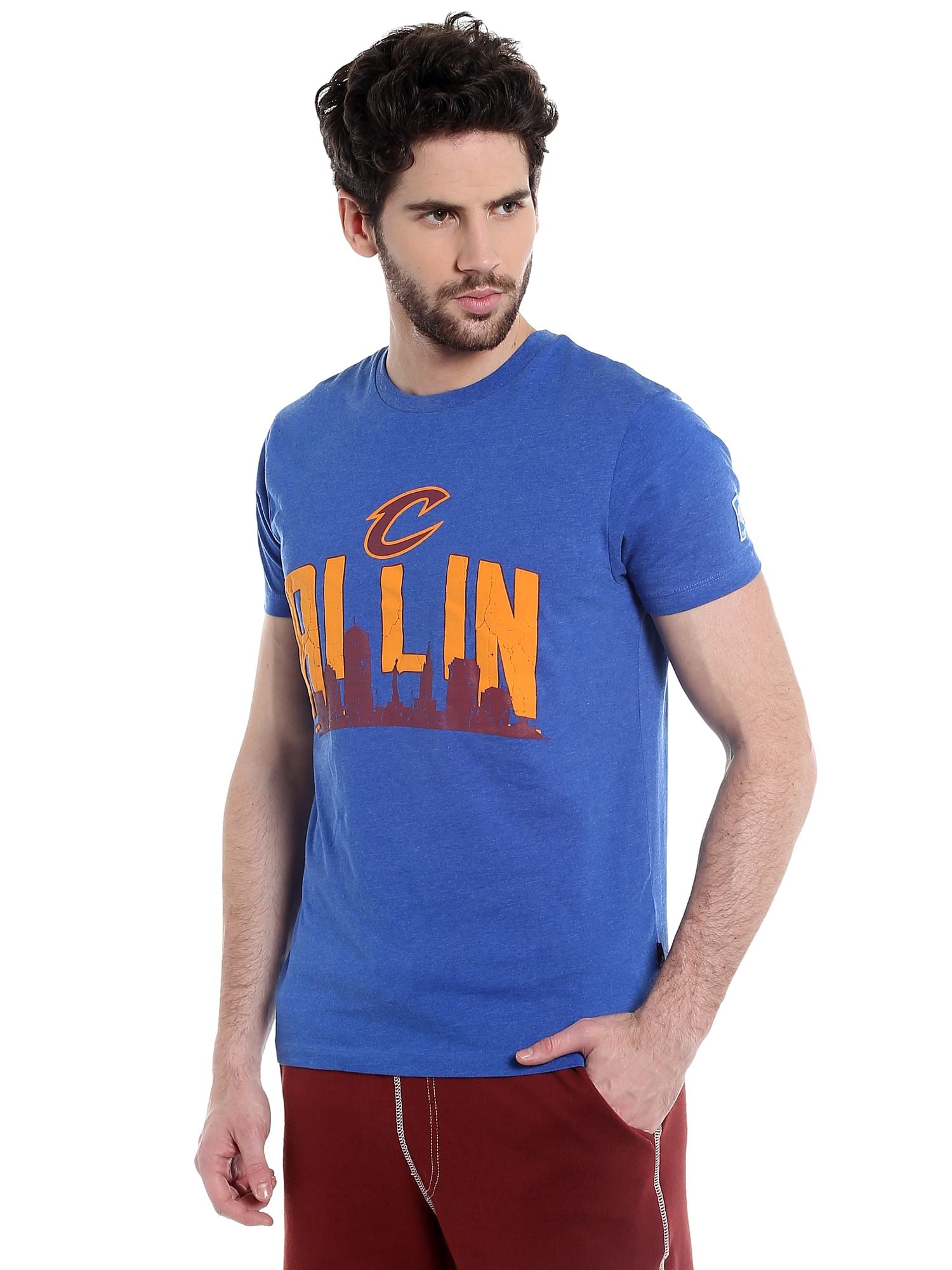Cleveland Cavaliers Blue Graphic Print Crew Neck Nba T-Shirt