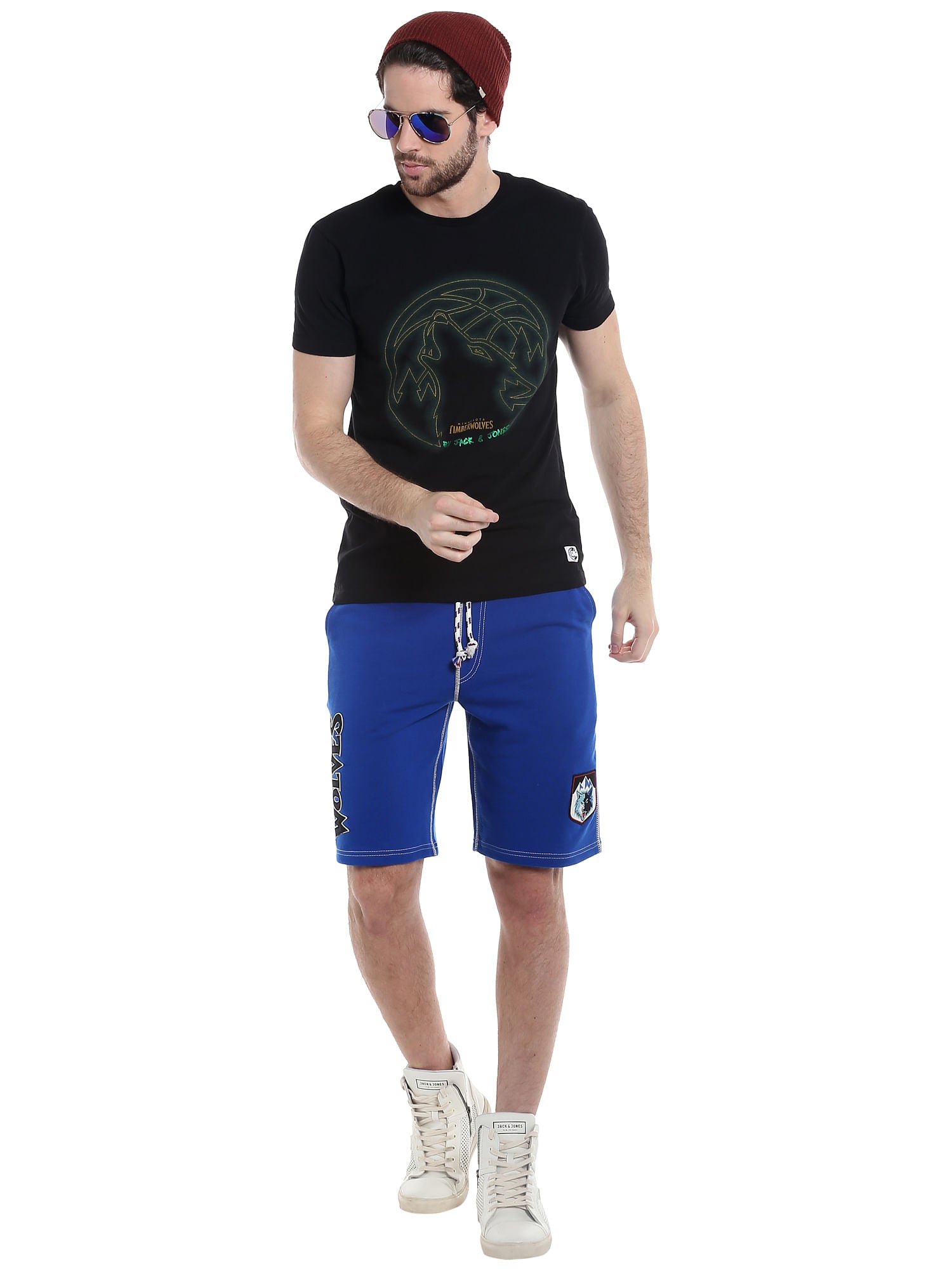 Timberwolves Black Crew Neck Nba T-Shirt