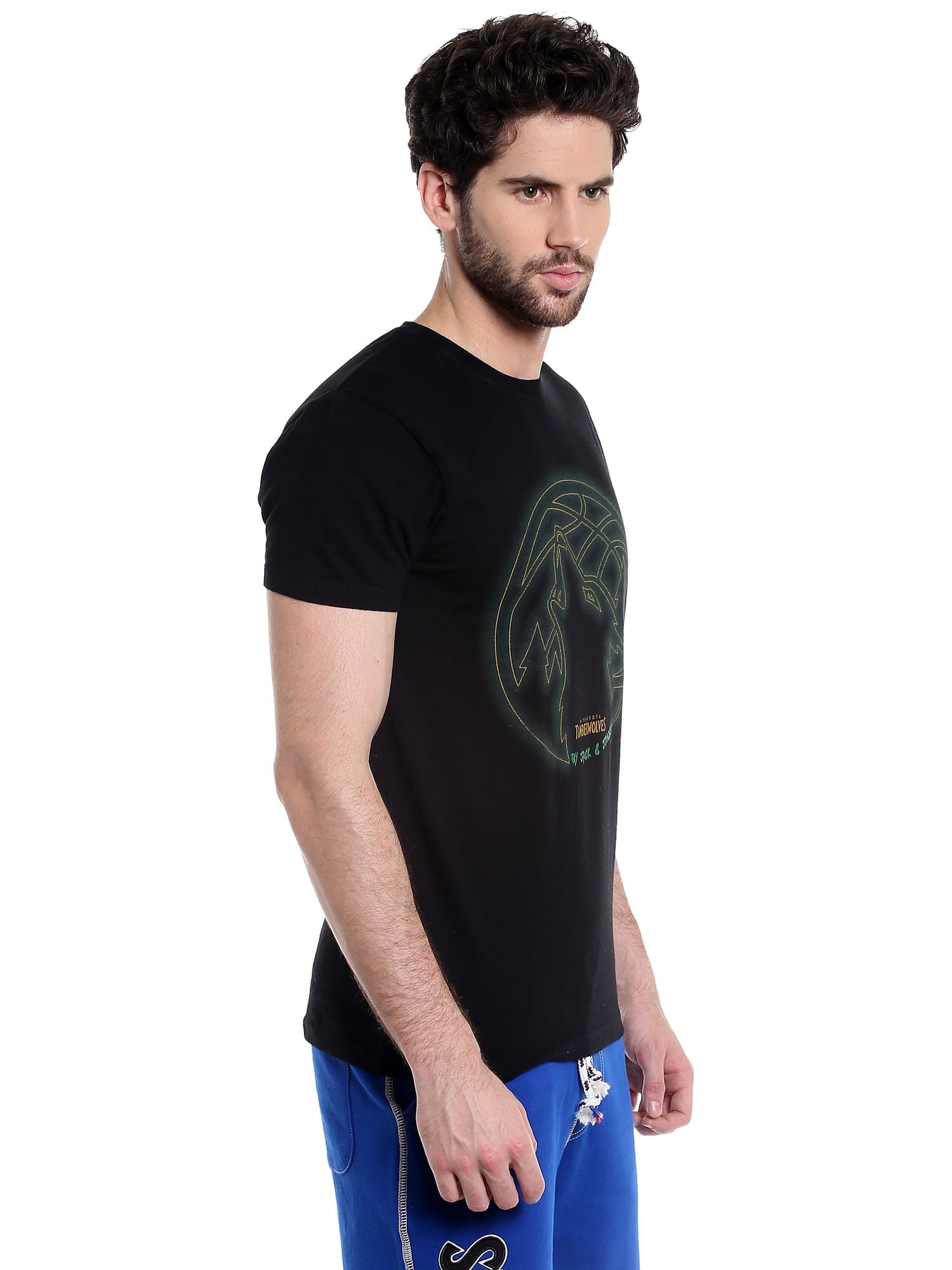 Timberwolves Black Crew Neck Nba T-Shirt