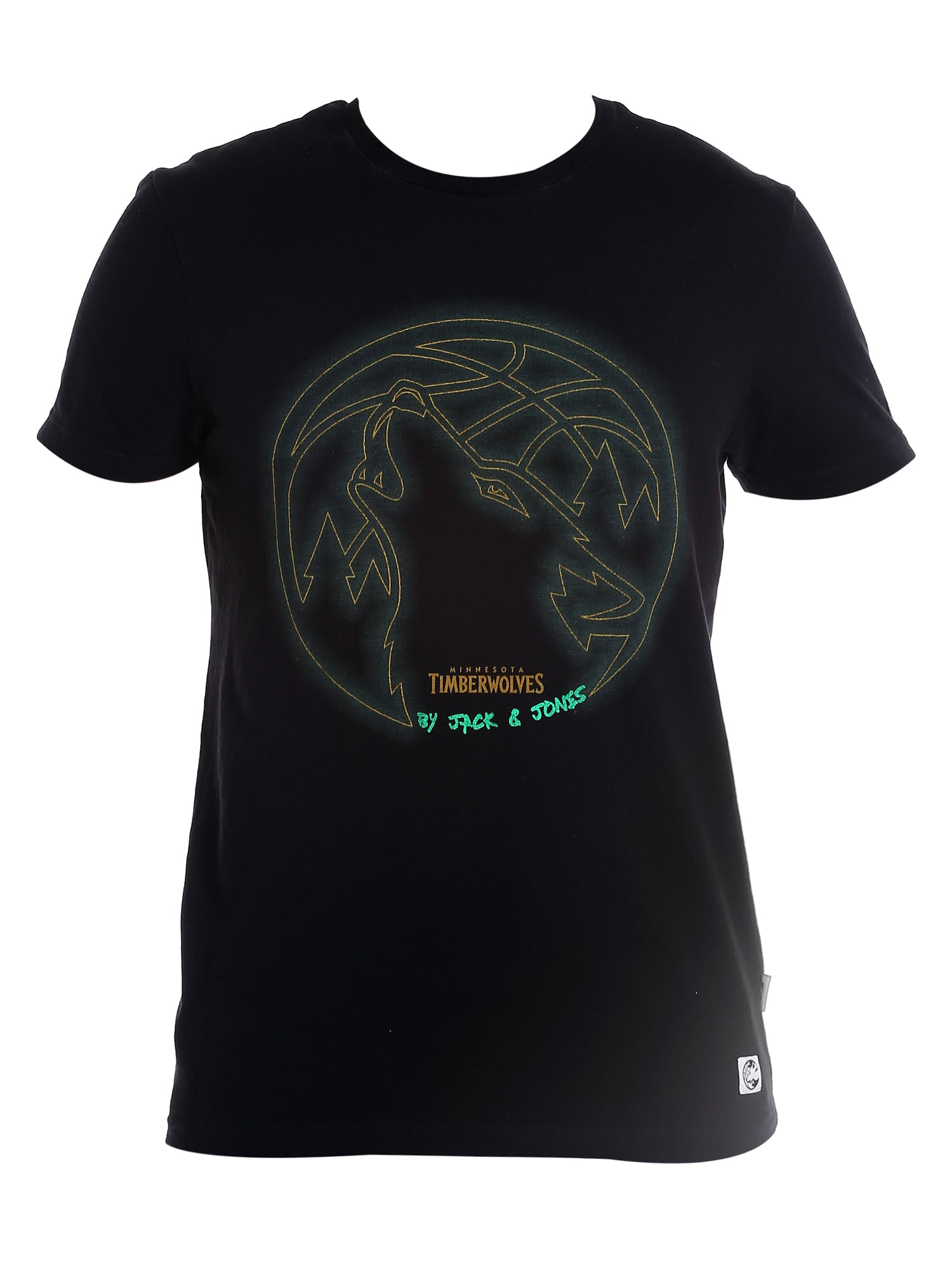Timberwolves Black Crew Neck Nba T-Shirt
