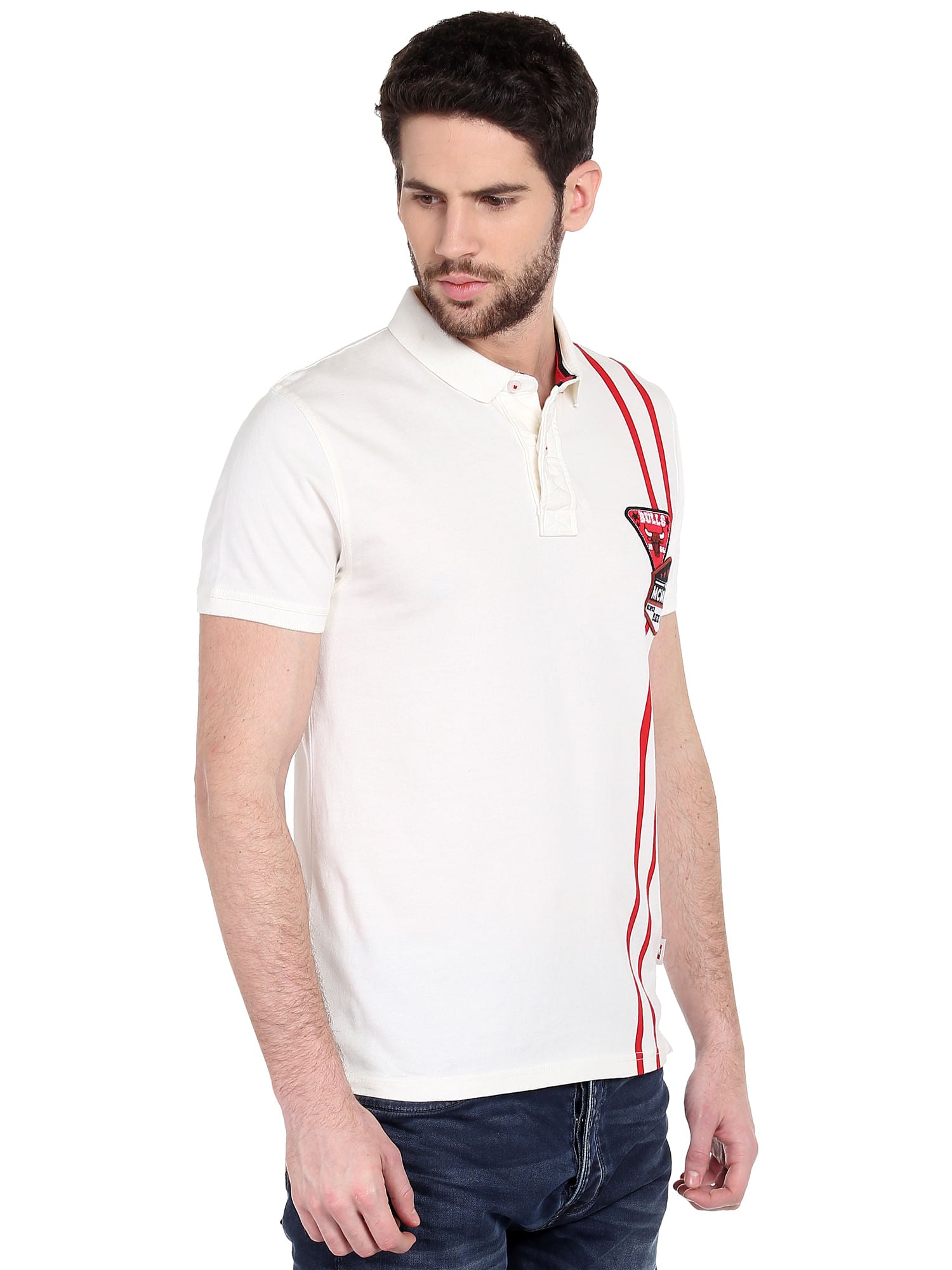 Chicago Bulls White Nba Polo T-Shirt