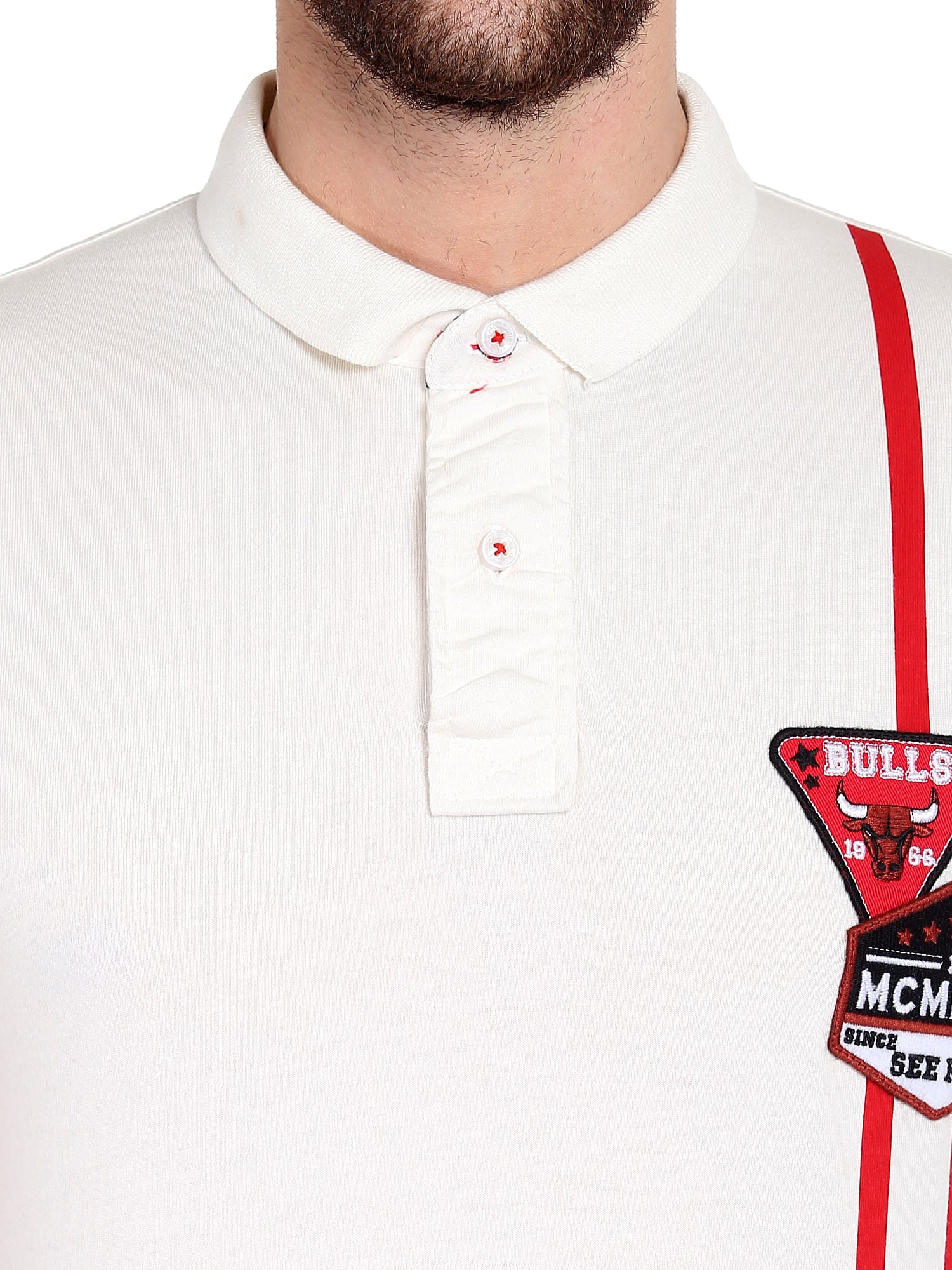 Chicago Bulls White Nba Polo T-Shirt