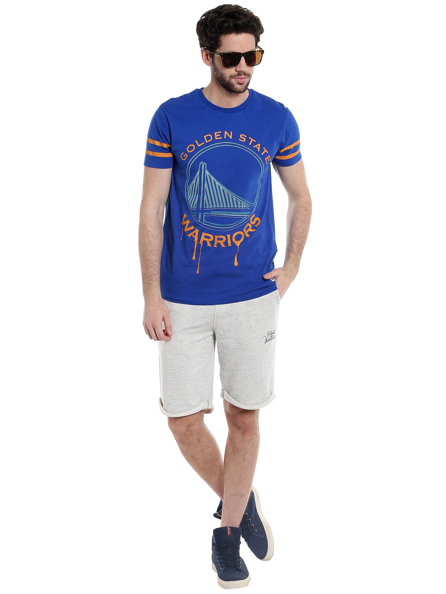 Golden State Warriors Blue Crew Neck Nba T-Shirt