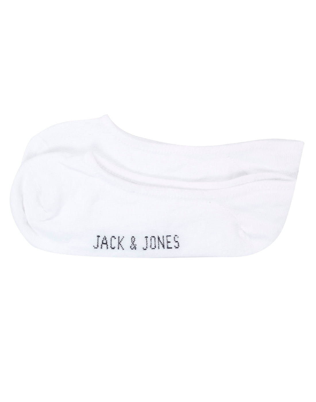 White Logo Print No Show Socks