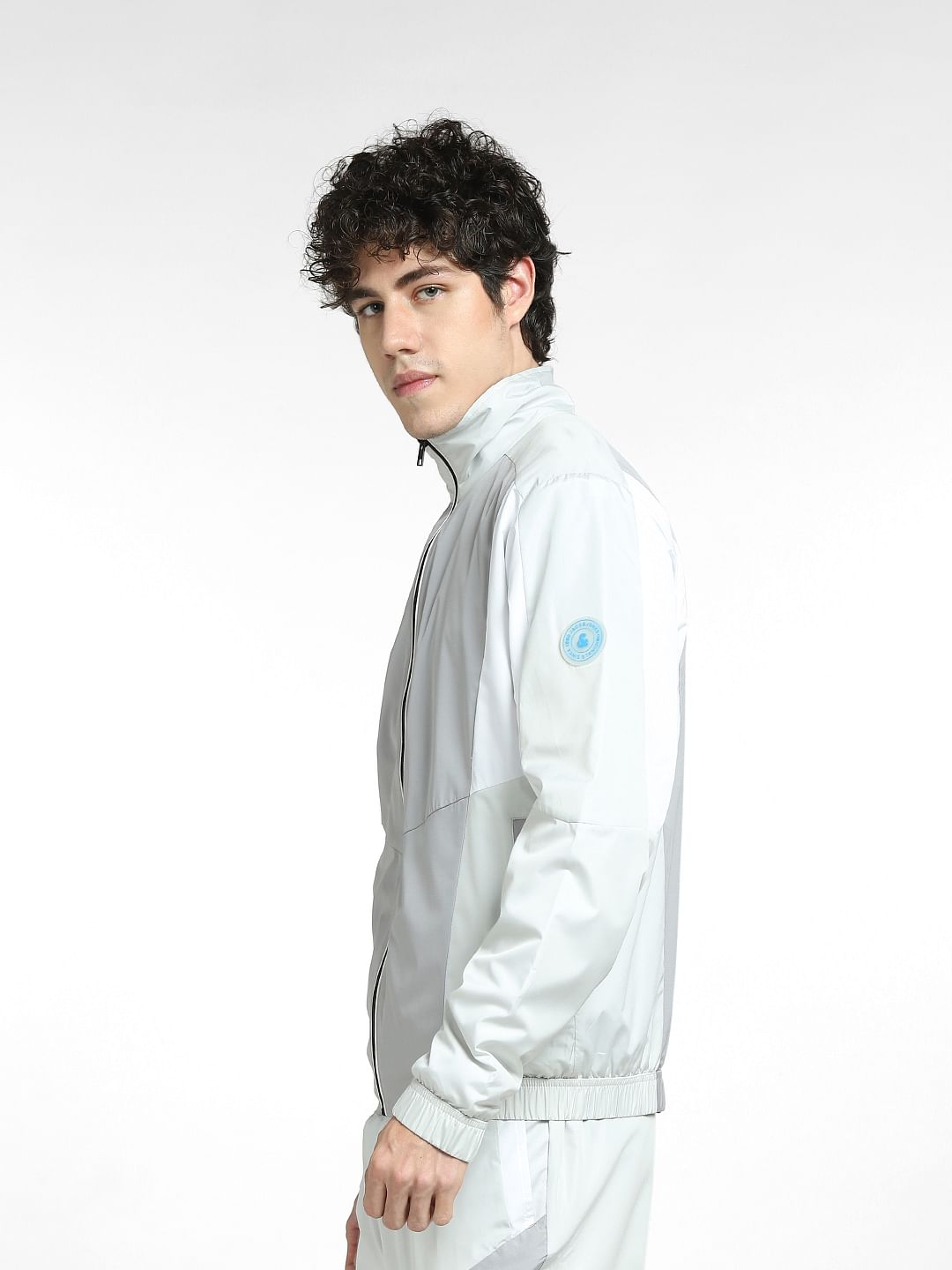 Grey Colourblocked Track Co-ord Jacket