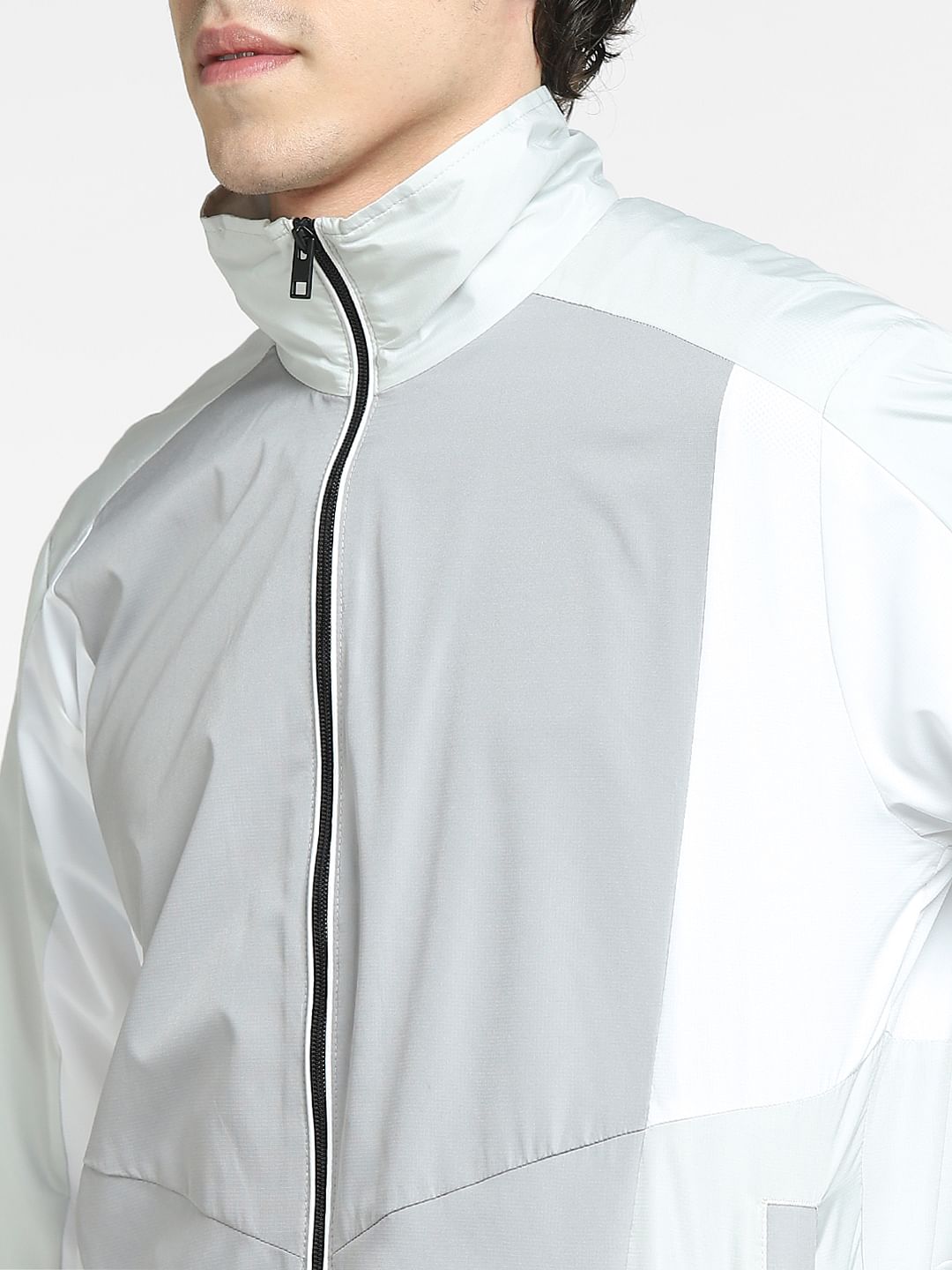 Grey Colourblocked Track Co-ord Jacket