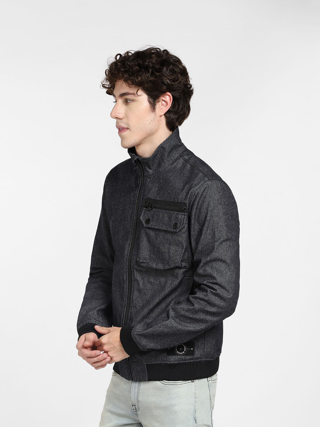 Dark Grey High Neck Jacket
