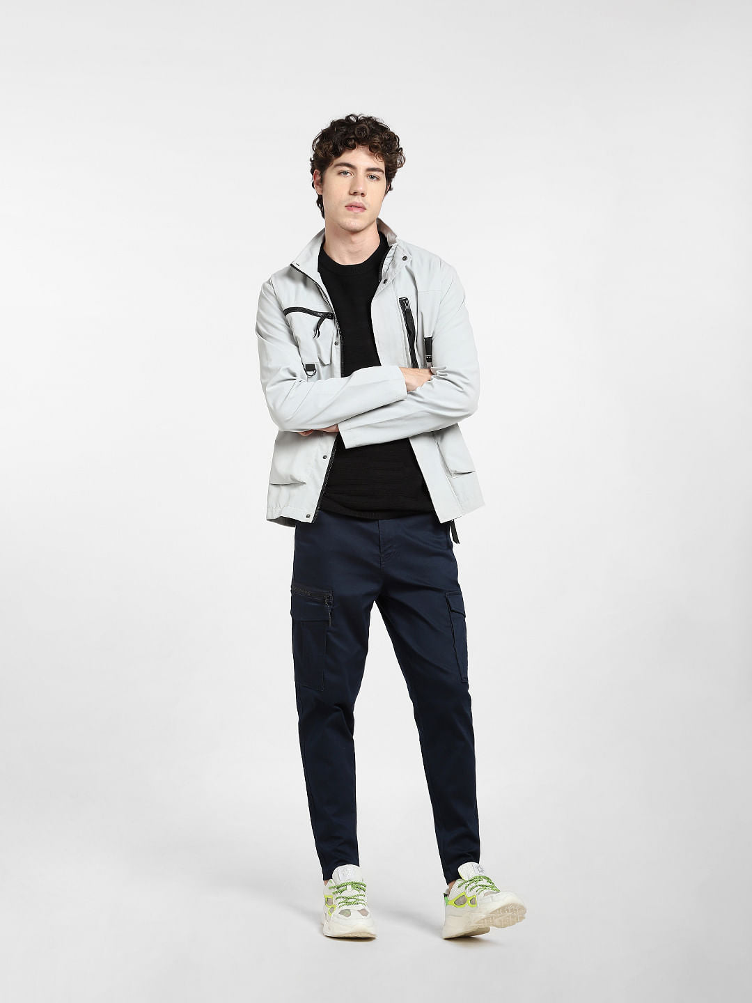Light Grey High Neck Jacket