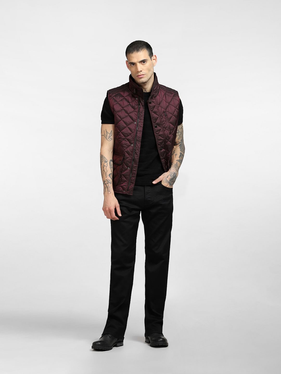 Burgundy Quilted Vest
