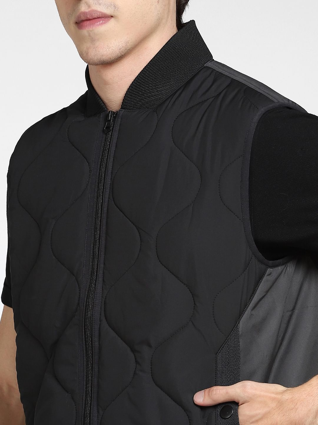 Black Quilted Vest Jacket