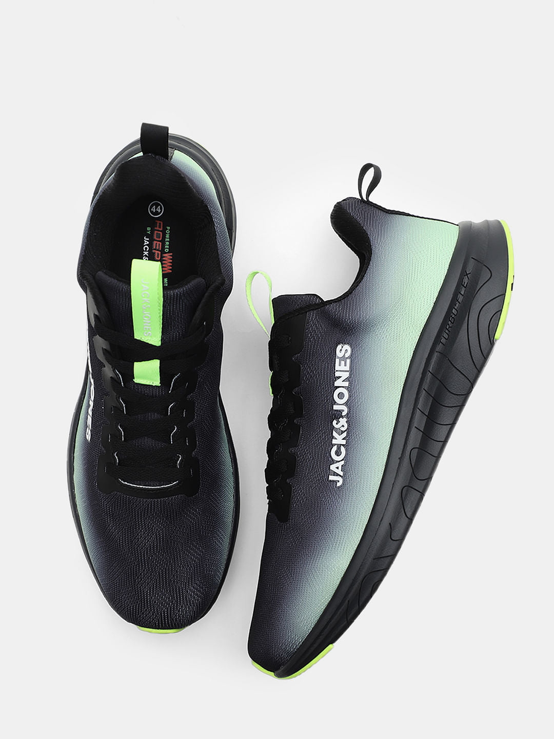 Black Ombre Knit Lace-Up Sneakers