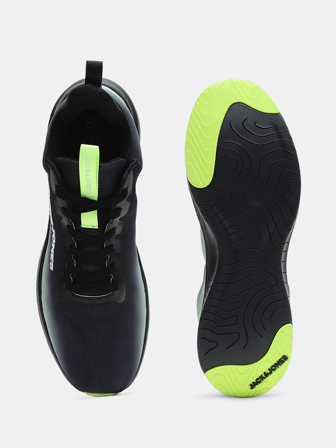 Black Ombre Knit Lace-Up Sneakers