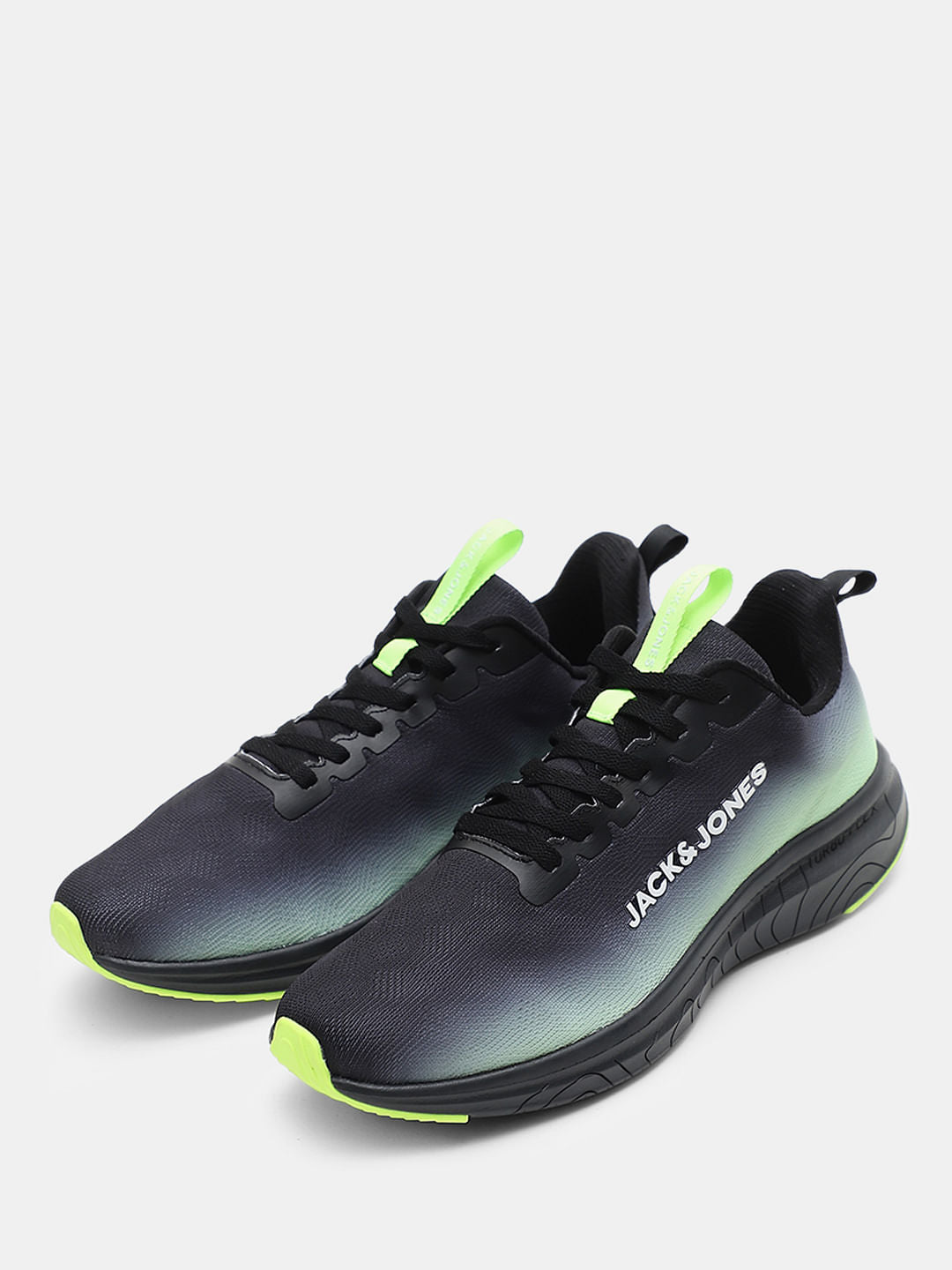 Black Ombre Knit Lace-Up Sneakers