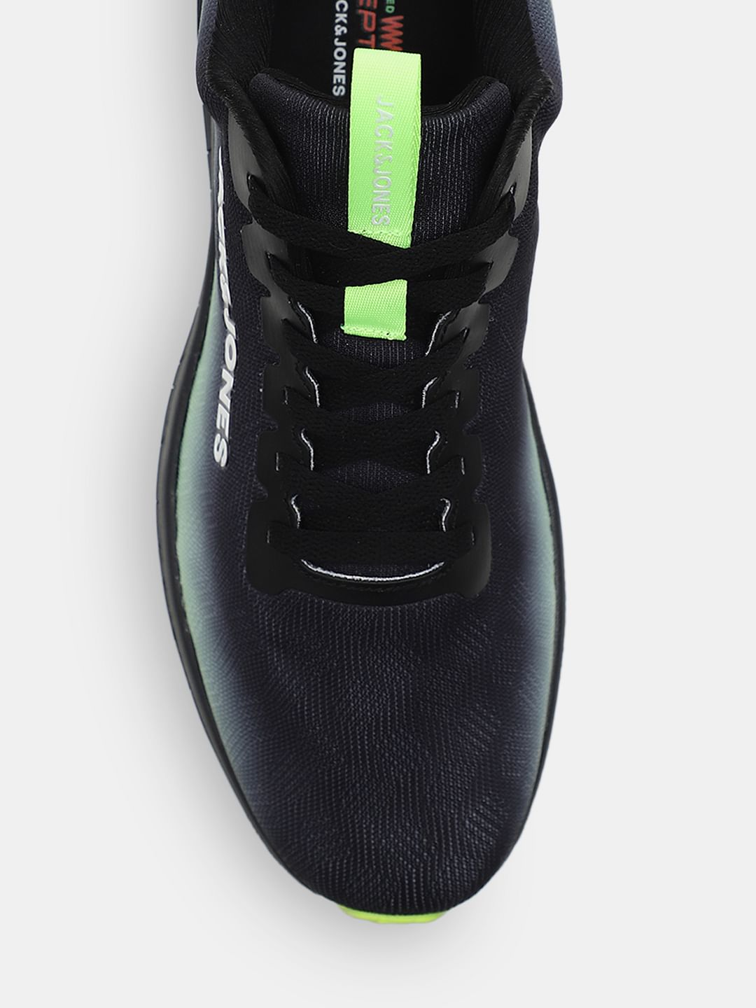 Black Ombre Knit Lace-Up Sneakers