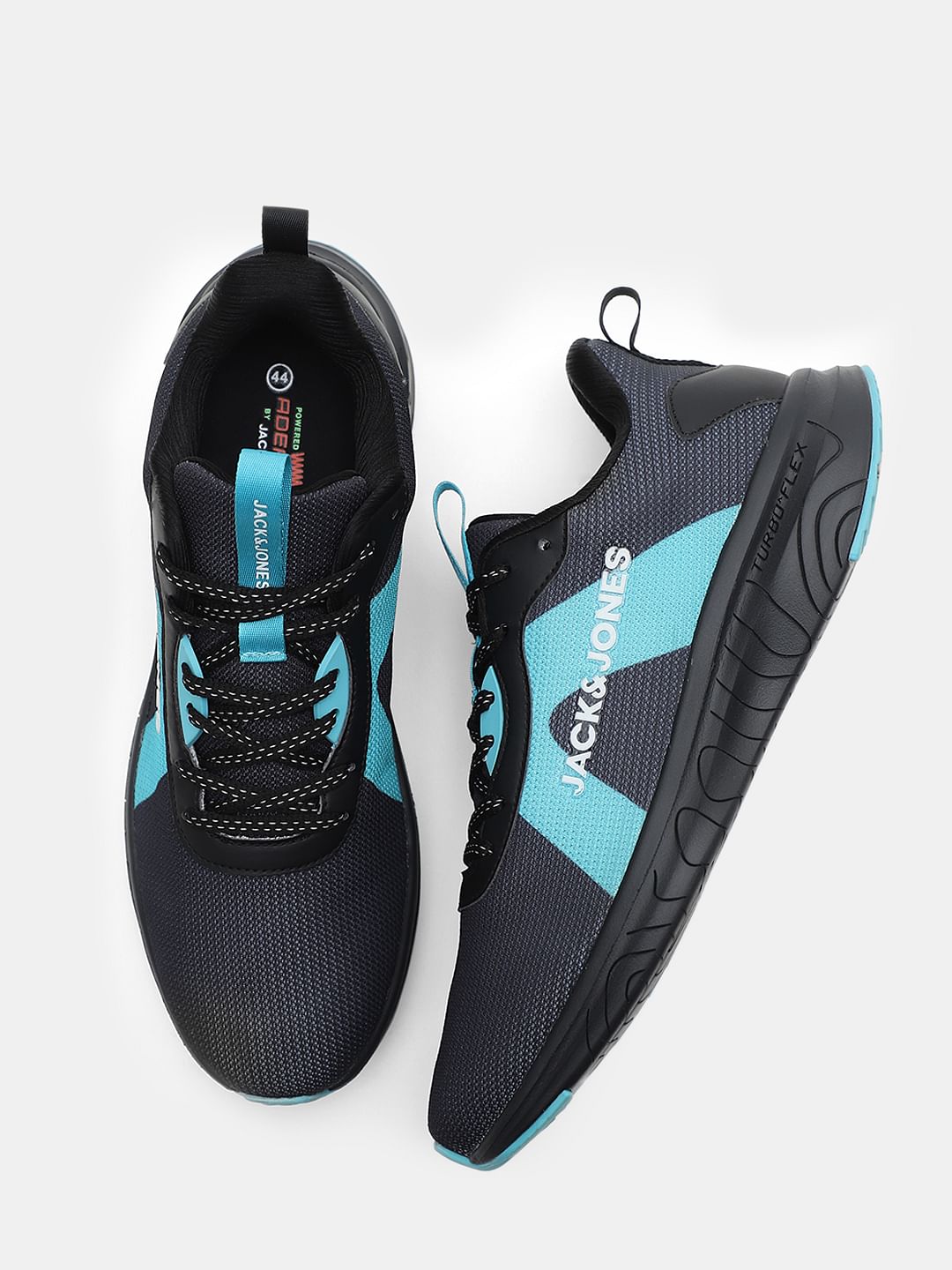 Black Colourblocked Knit Sneakers