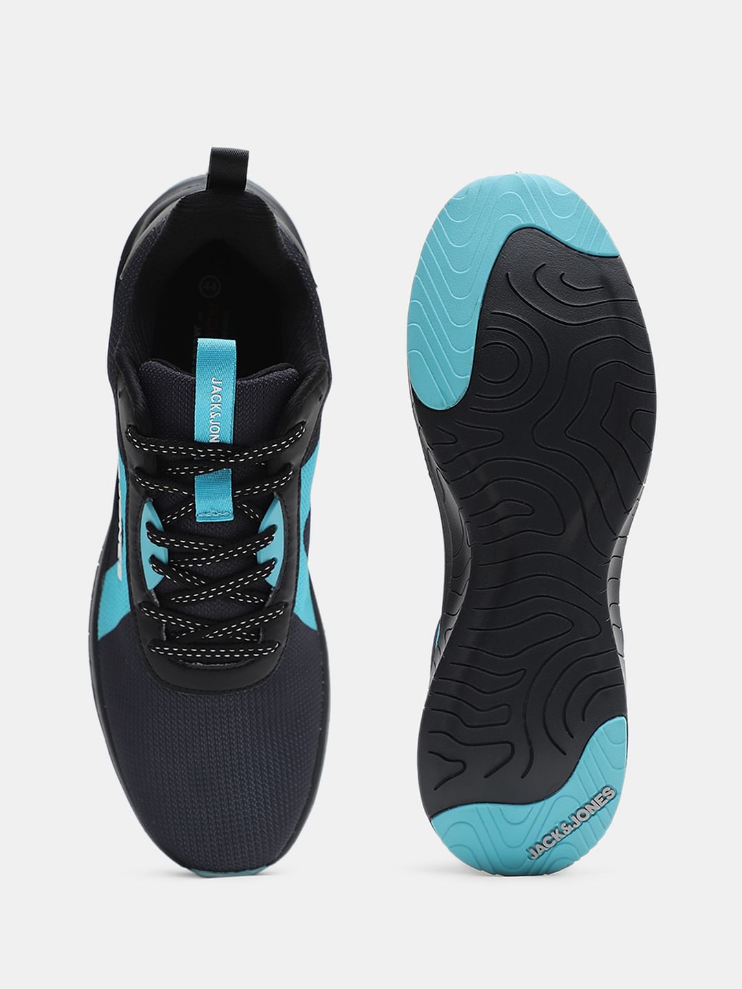 Black Colourblocked Knit Sneakers