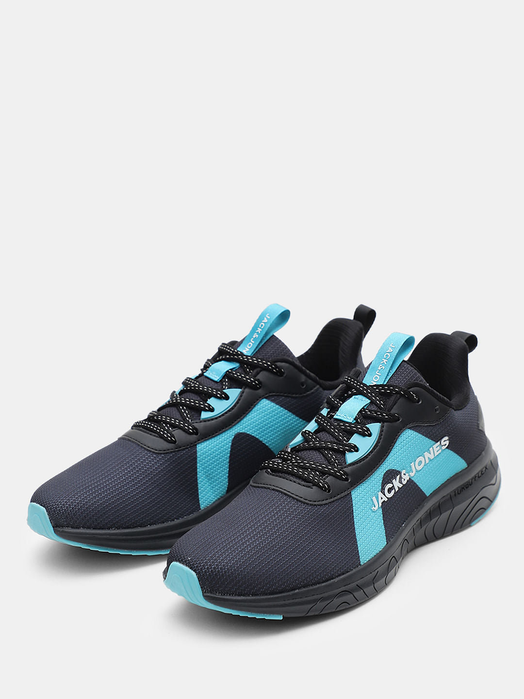 Black Colourblocked Knit Sneakers