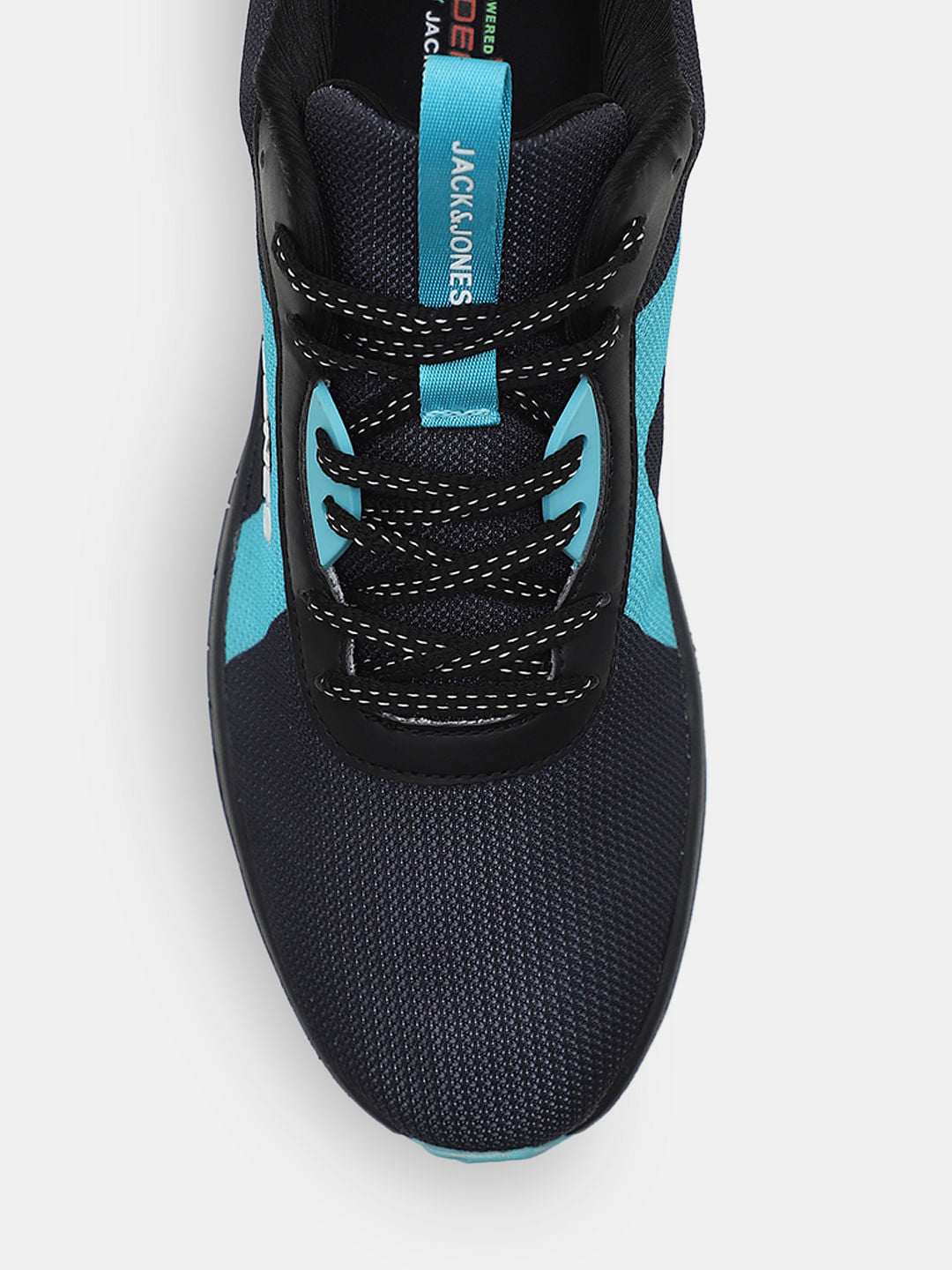 Black Colourblocked Knit Sneakers