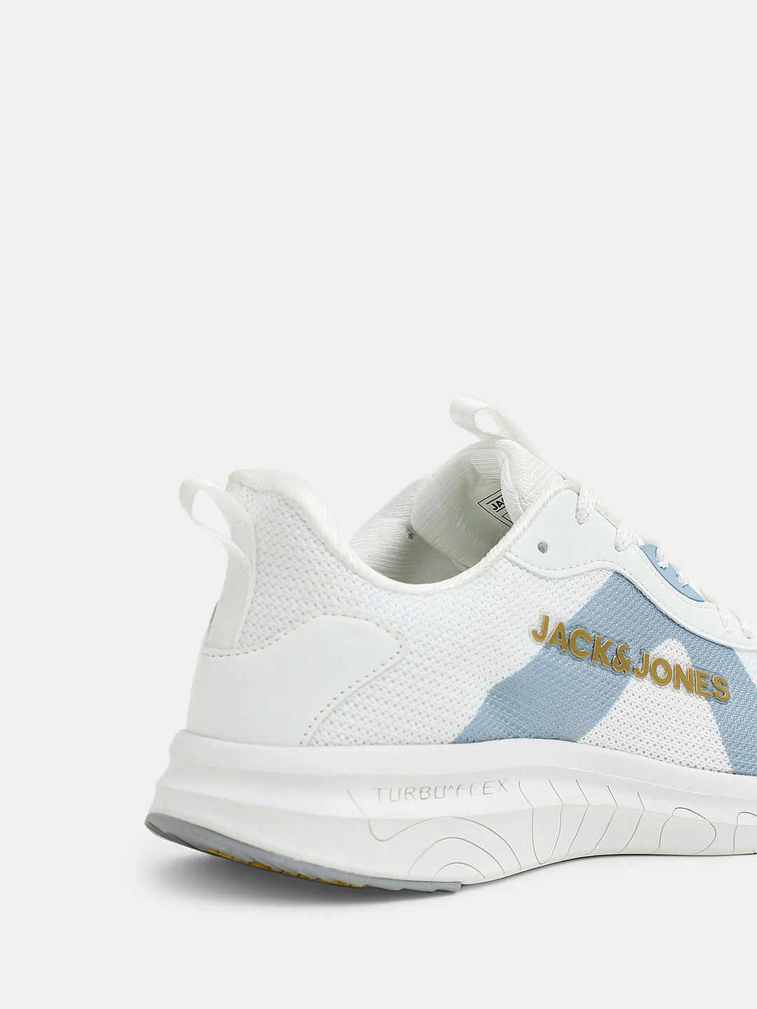 White Colourblocked Knit Sneakers