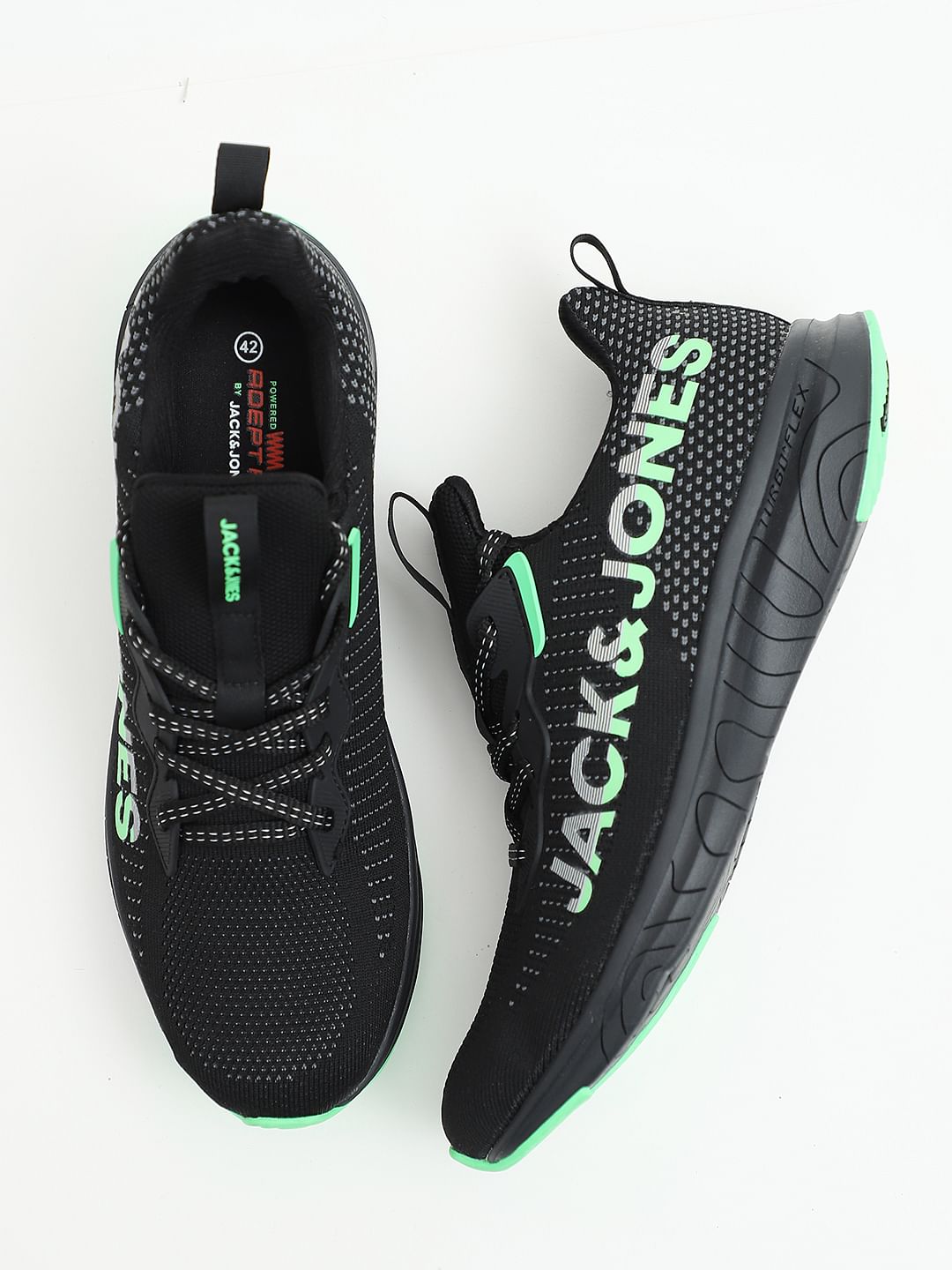 Black Abstract Print Sneakers