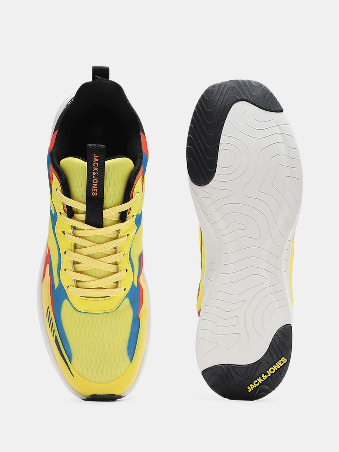 Yellow Colourblocked Sneakers