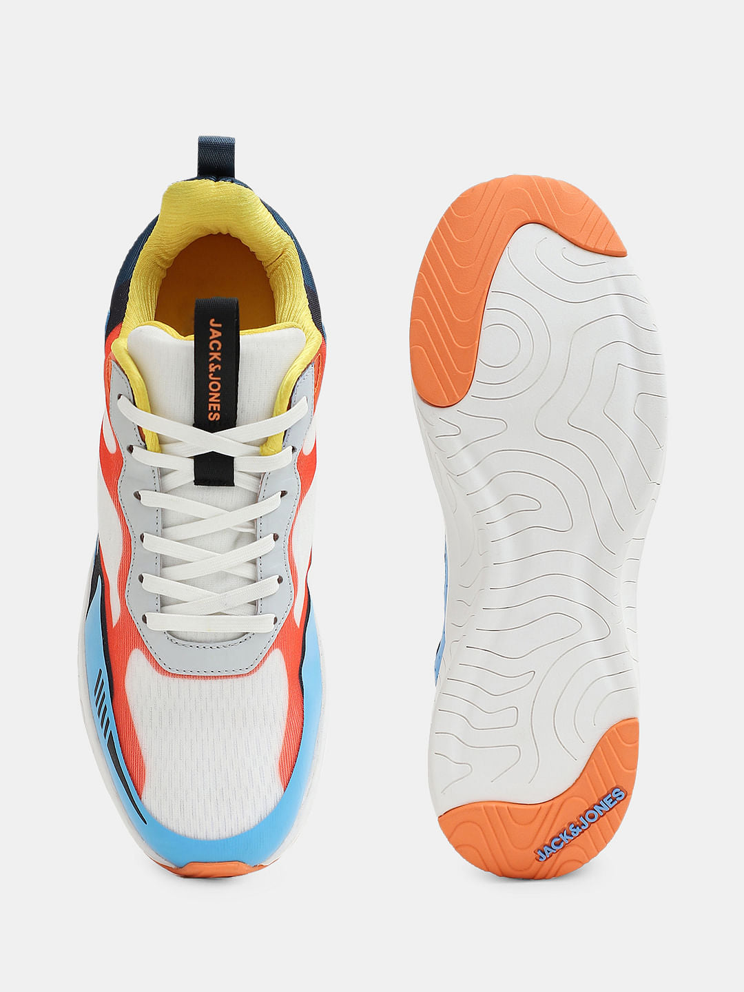 White Colourblocked Sneakers