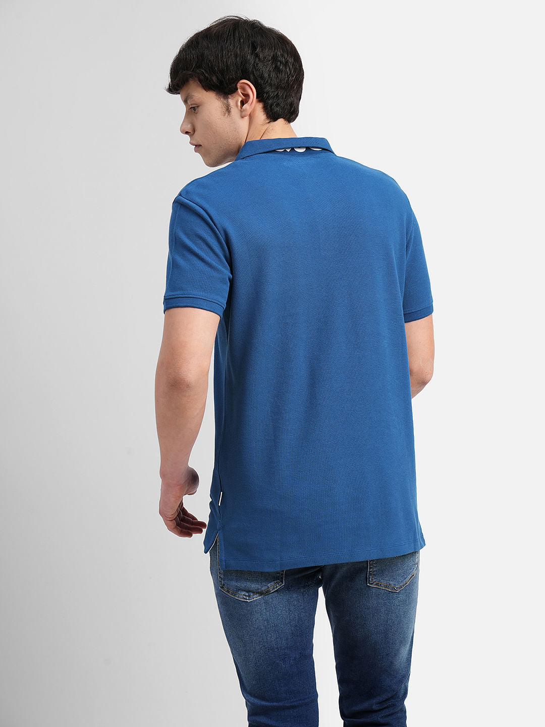 Dark Blue Polo Neck T-shirt