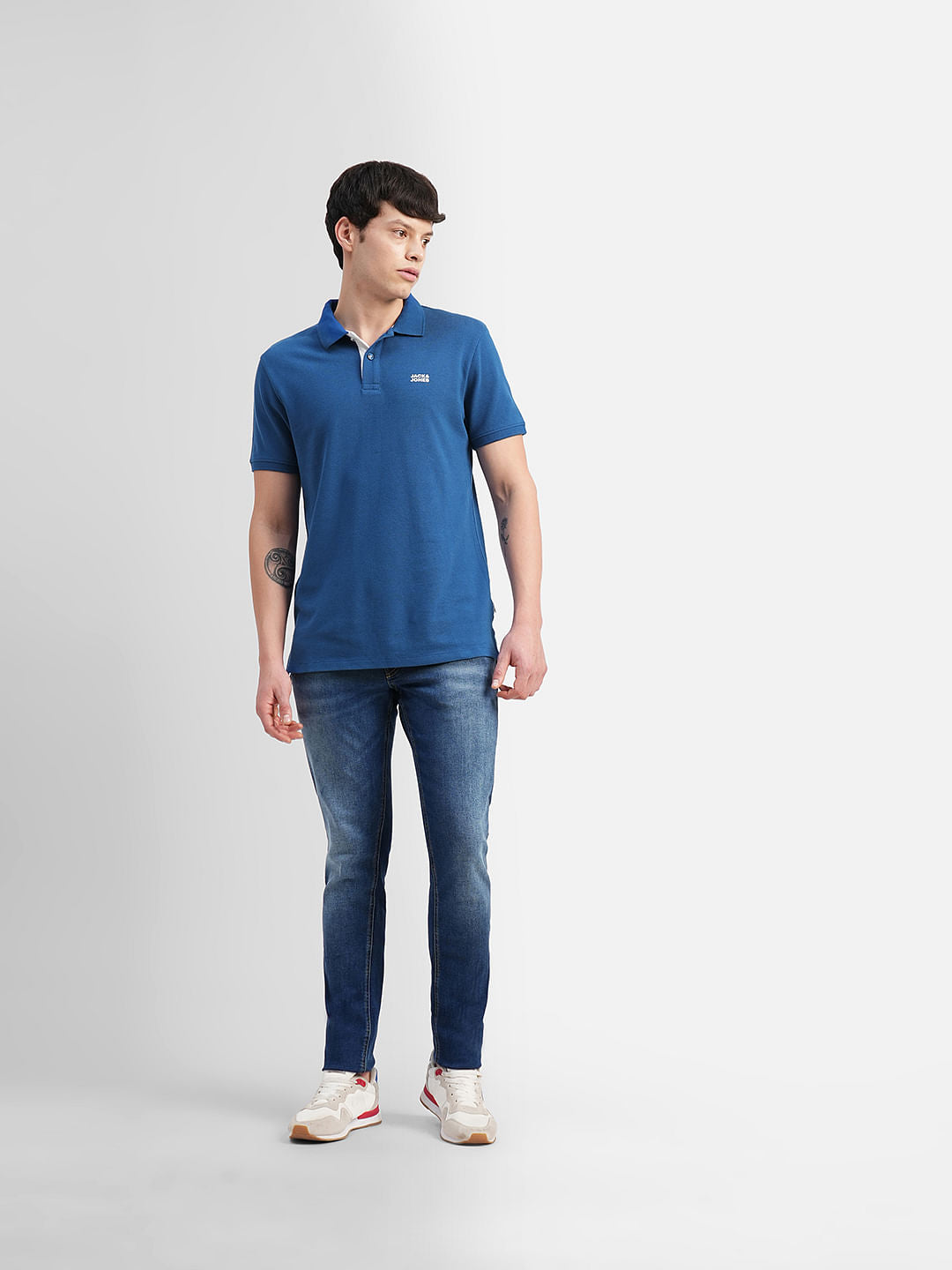 Dark Blue Polo Neck T-shirt