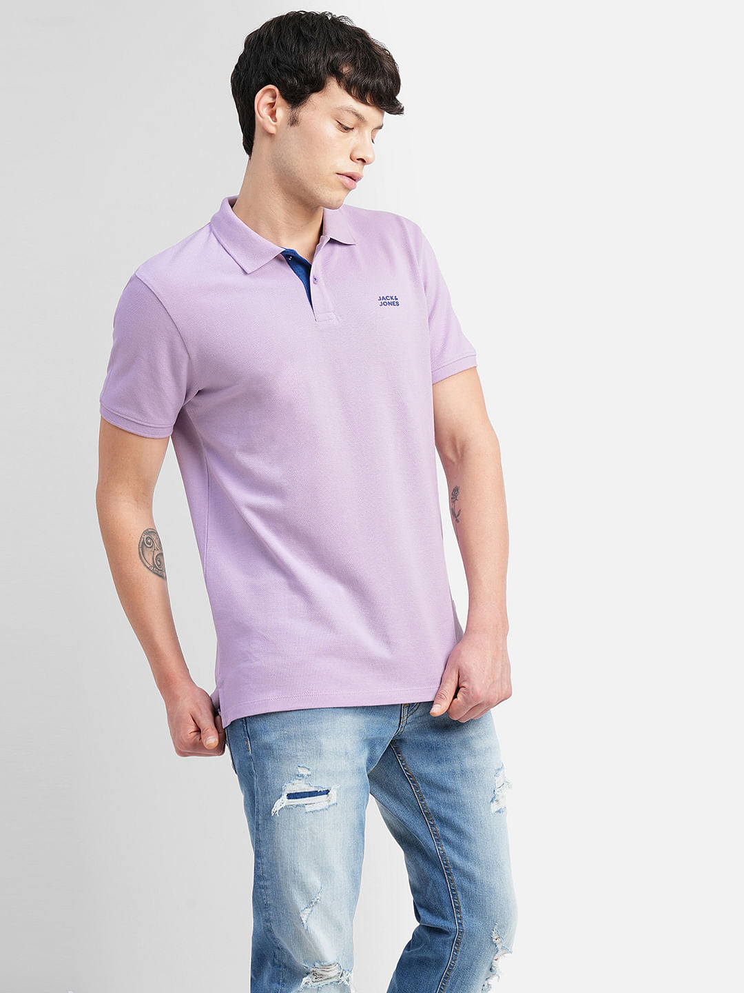Purple Polo Neck T-shirt