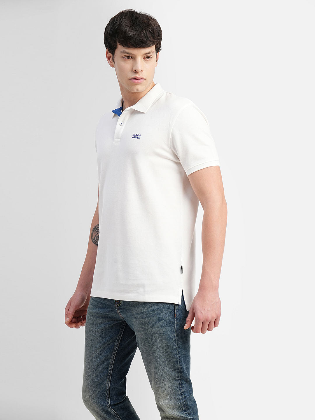 White Polo Neck T-shirt