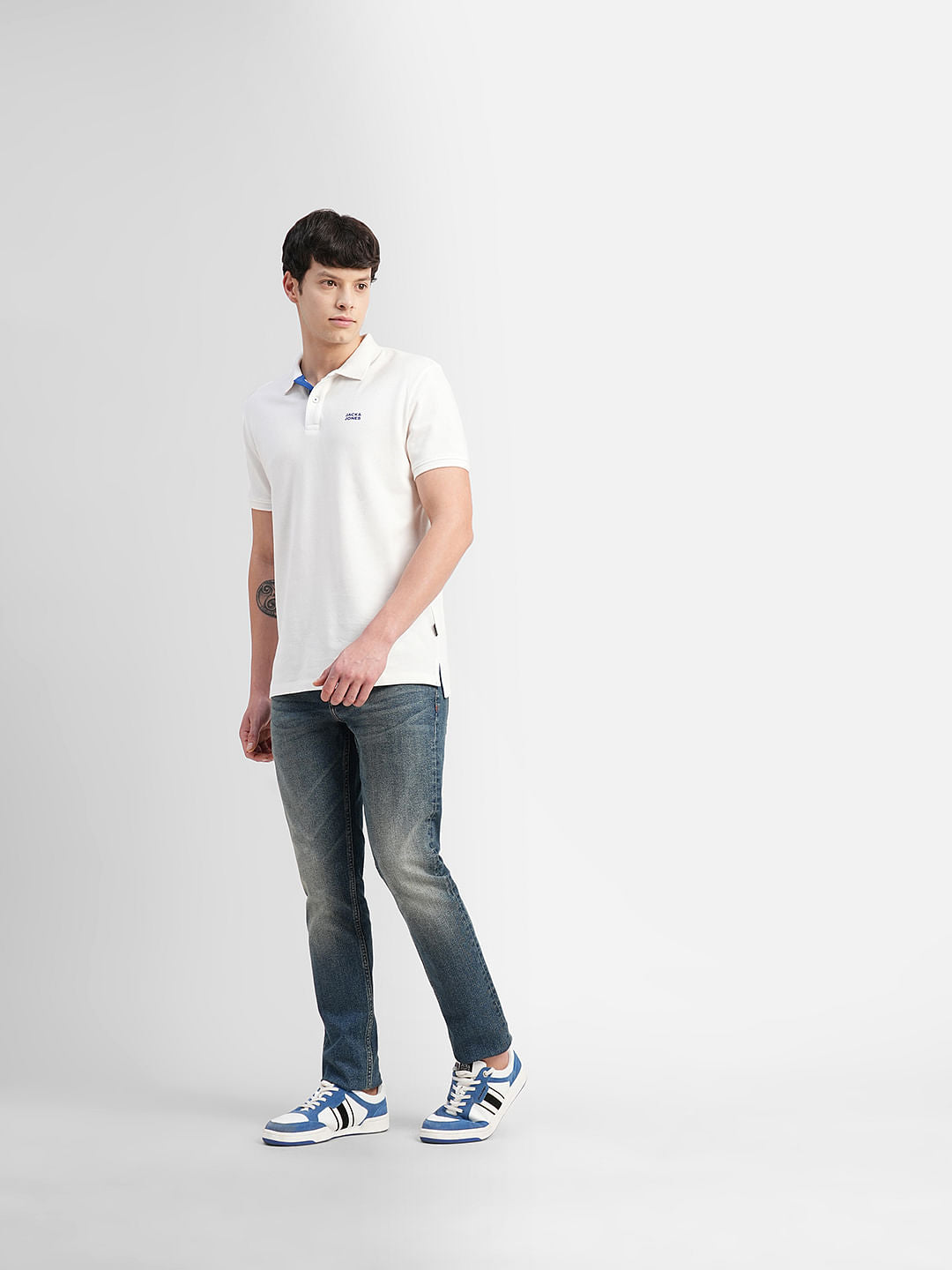 White Polo Neck T-shirt