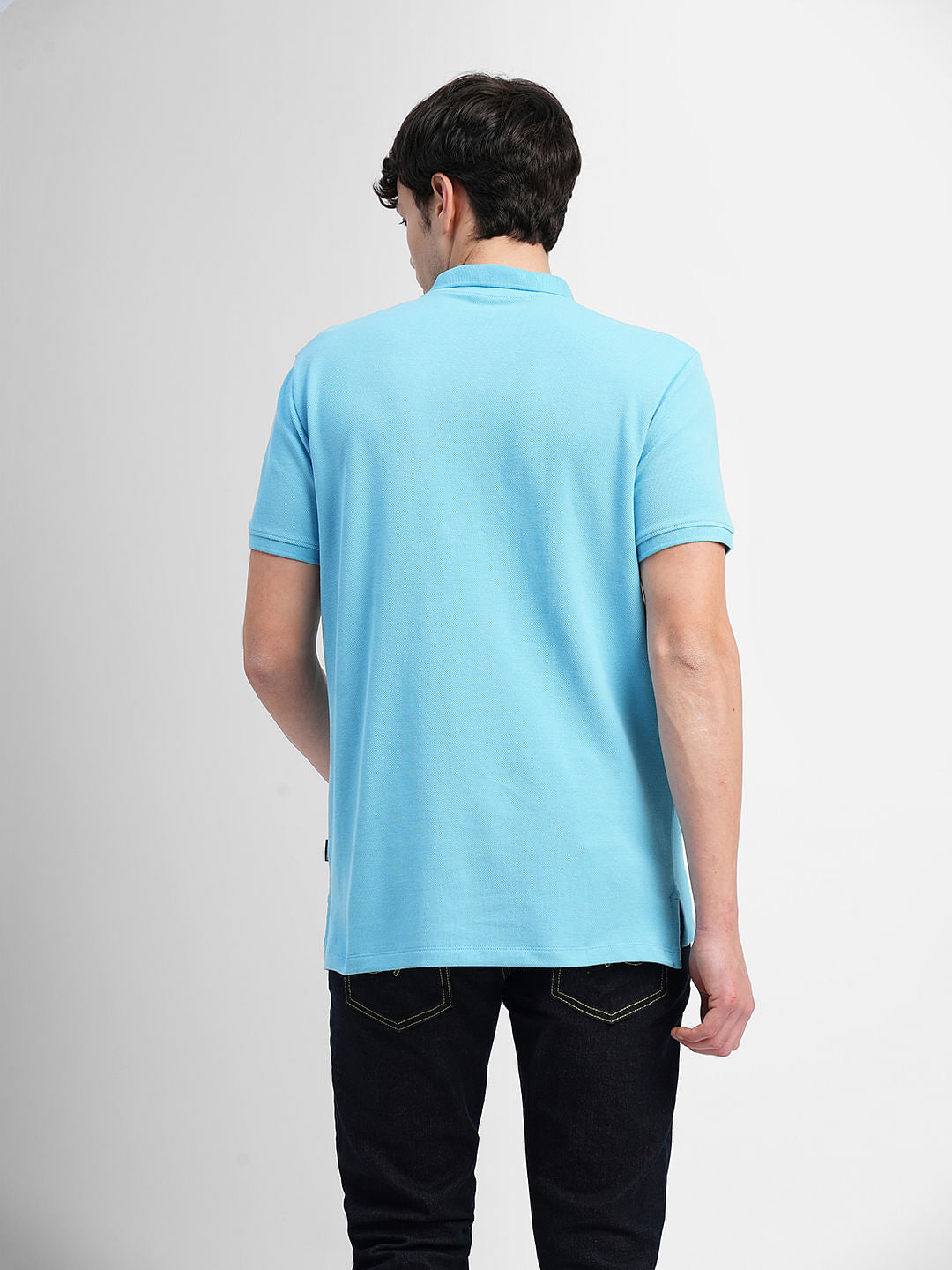 Blue Polo Neck T-shirt
