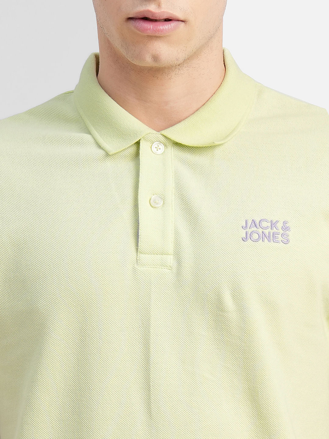 Green Logo Print Polo Neck T-shirt