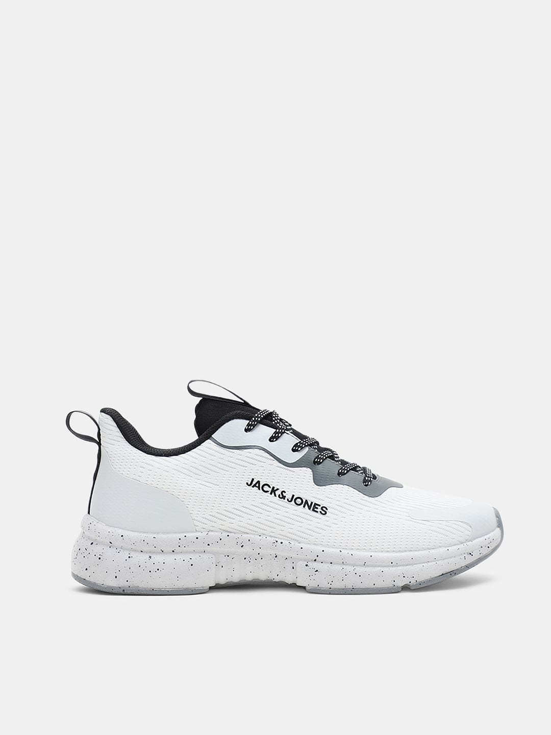 White Lace-Up Mesh Sneakers