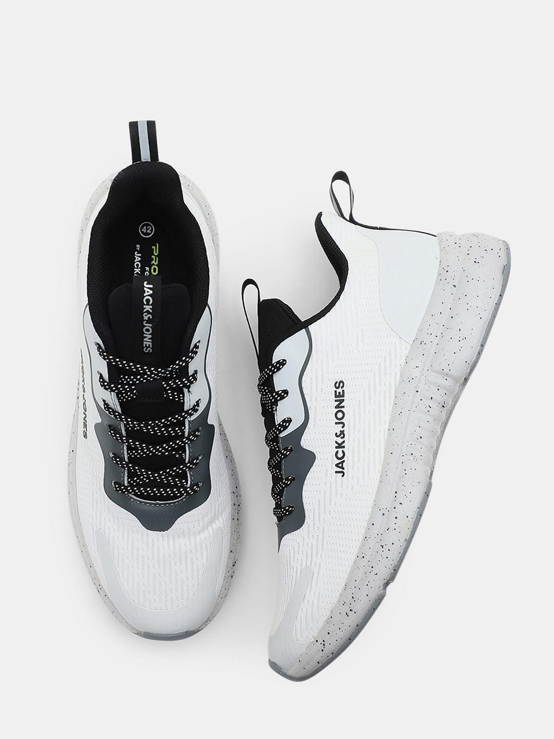 White Lace-Up Mesh Sneakers