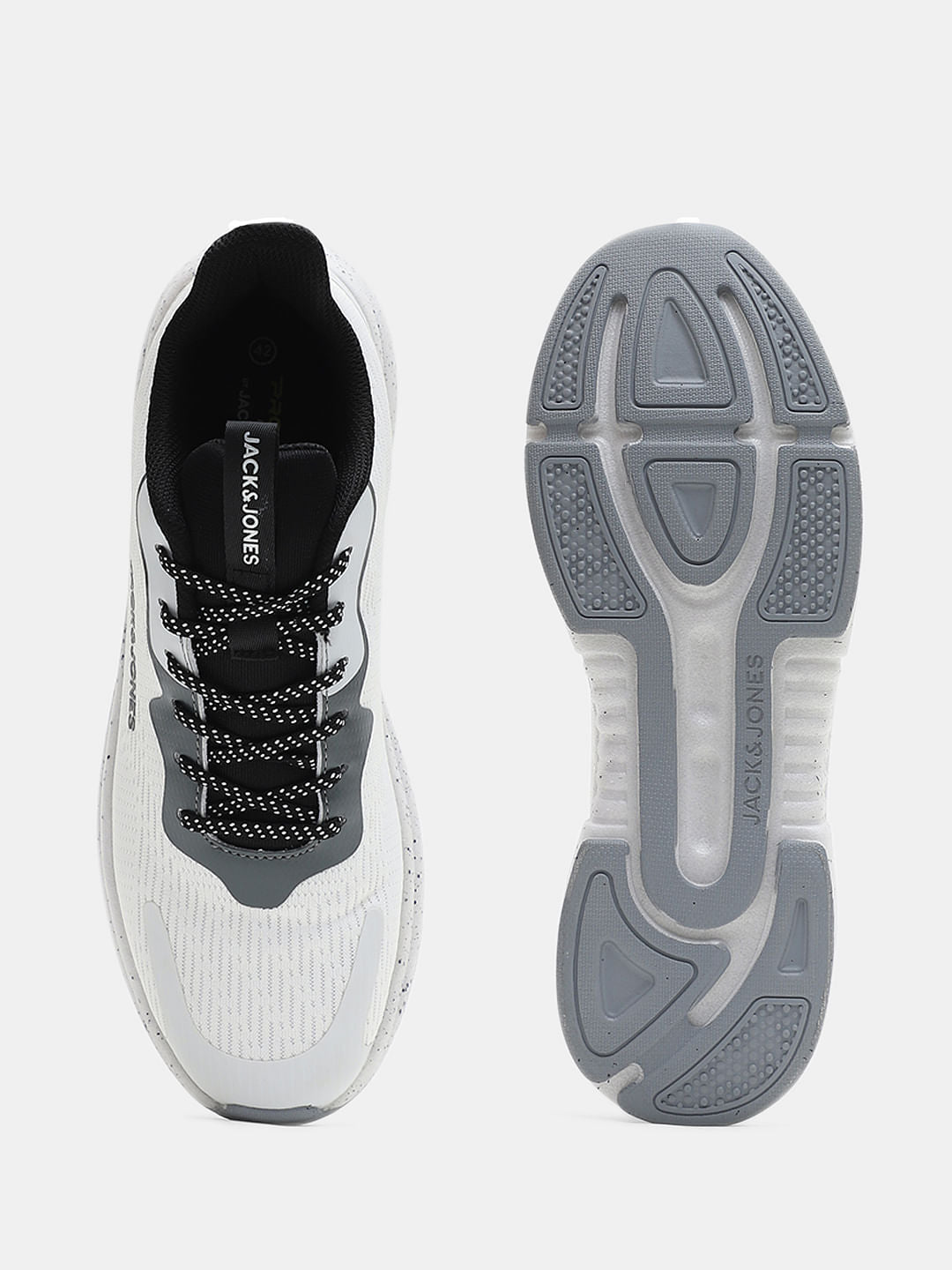 White Lace-Up Mesh Sneakers