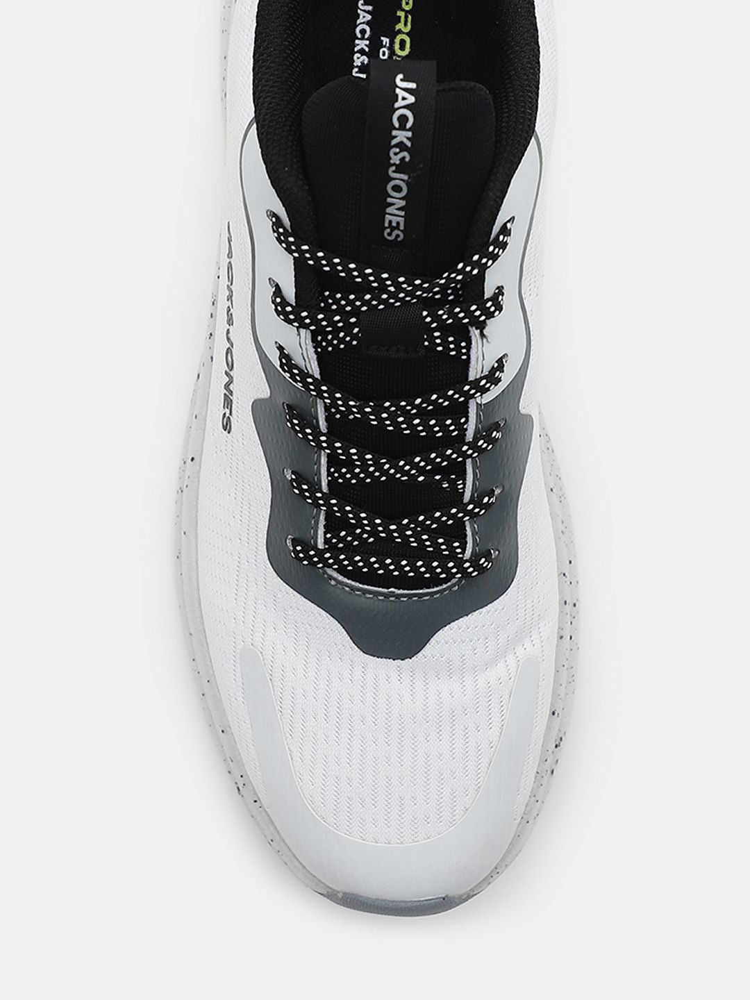 White Lace-Up Mesh Sneakers