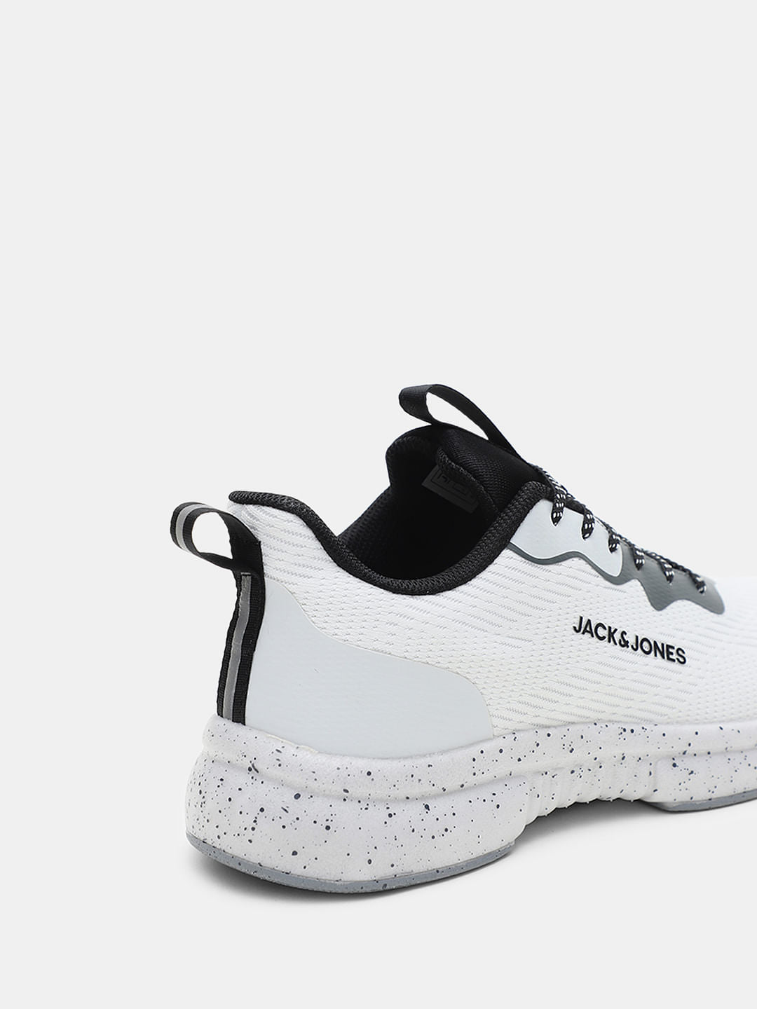 White Lace-Up Mesh Sneakers