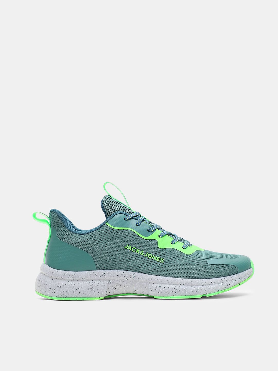 Green Lace-Up Mesh Sneakers