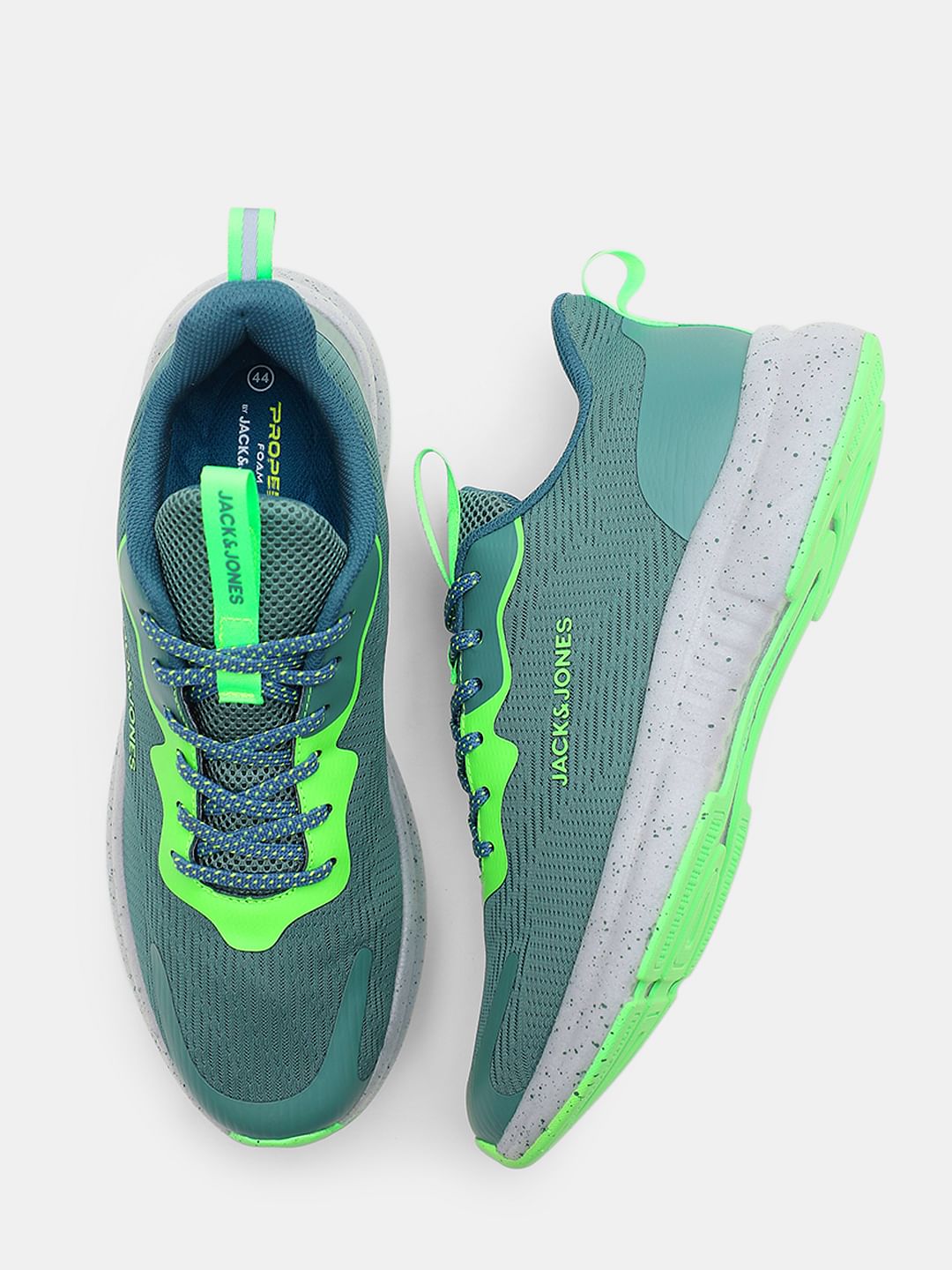 Green Lace-Up Mesh Sneakers
