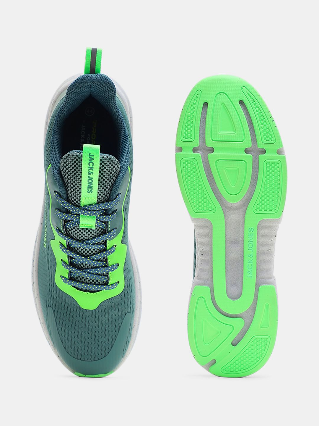 Green Lace-Up Mesh Sneakers
